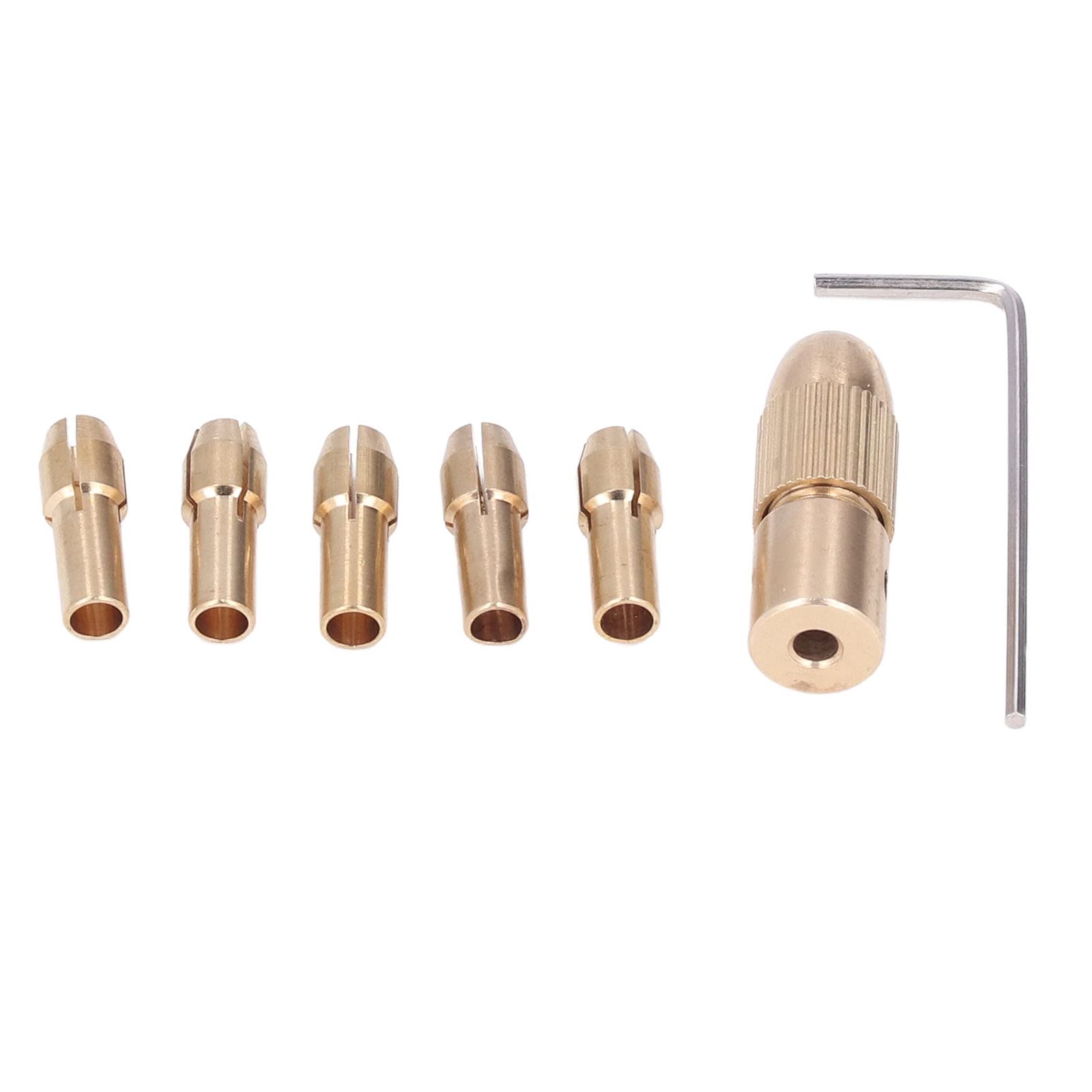 7Pcs Mini Electric Grinder Chuck Set - 4 Jaw Brass Drill Chuck & Collet for Electric Drills & Grinders - Perfect for DIY Projects, Jewelry Making & Small Metalworking Tasks