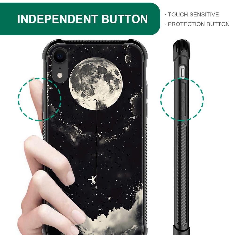 CARLOCA iPhone XR Case - Shockproof Protective Cover for Men & Boys | Climbing The Moon Design | Durable & Stylish Phone Case for Outdoor, Work & Daily Use