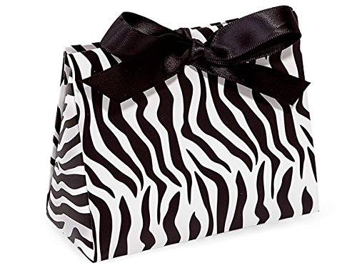 100 Pack Small Zebra Print Matte Tote Bags 4.5 x 2 x 3.75 Inches - Perfect for Party Favors, Gift Baskets, Jewelry Packaging & Small Item Storage