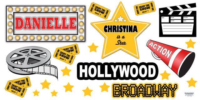 Movie Theme Mural Wall Decal - Premium Removable Vinyl Stickers for Home Theater, Bedroom & Office Decor (Cinema Inspired Designs)