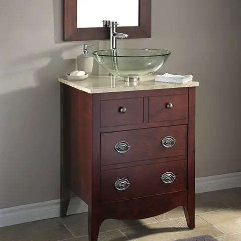 Elegant Dorian Glass Vessel Sink - Modern Bathroom Vanity Sink with Unique Design for Contemporary Home Decor | Perfect for Powder Rooms, Guest Baths & Spa Retreats