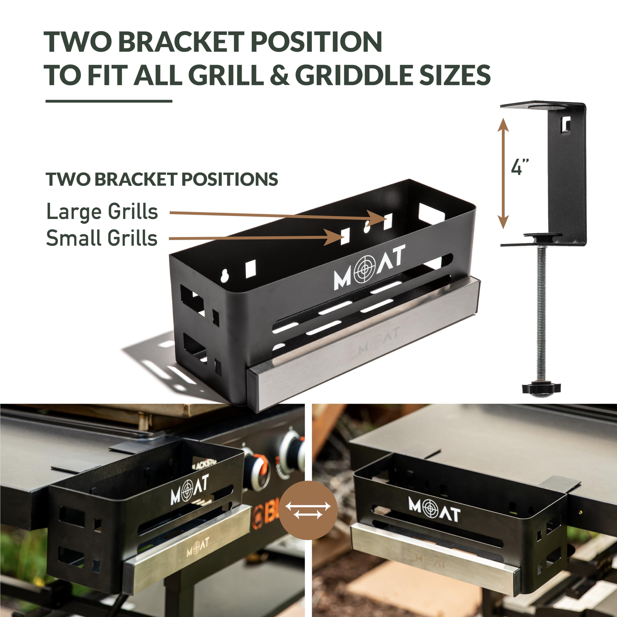MOAT Grill & Griddle Caddy with Magnetic Utensil Holder & Large Trash Bag - Compatible with Blackstone Griddle & Weber Grill Accessories for Outdoor Cooking, Camping, Backyard BBQ and Tailgating Parties