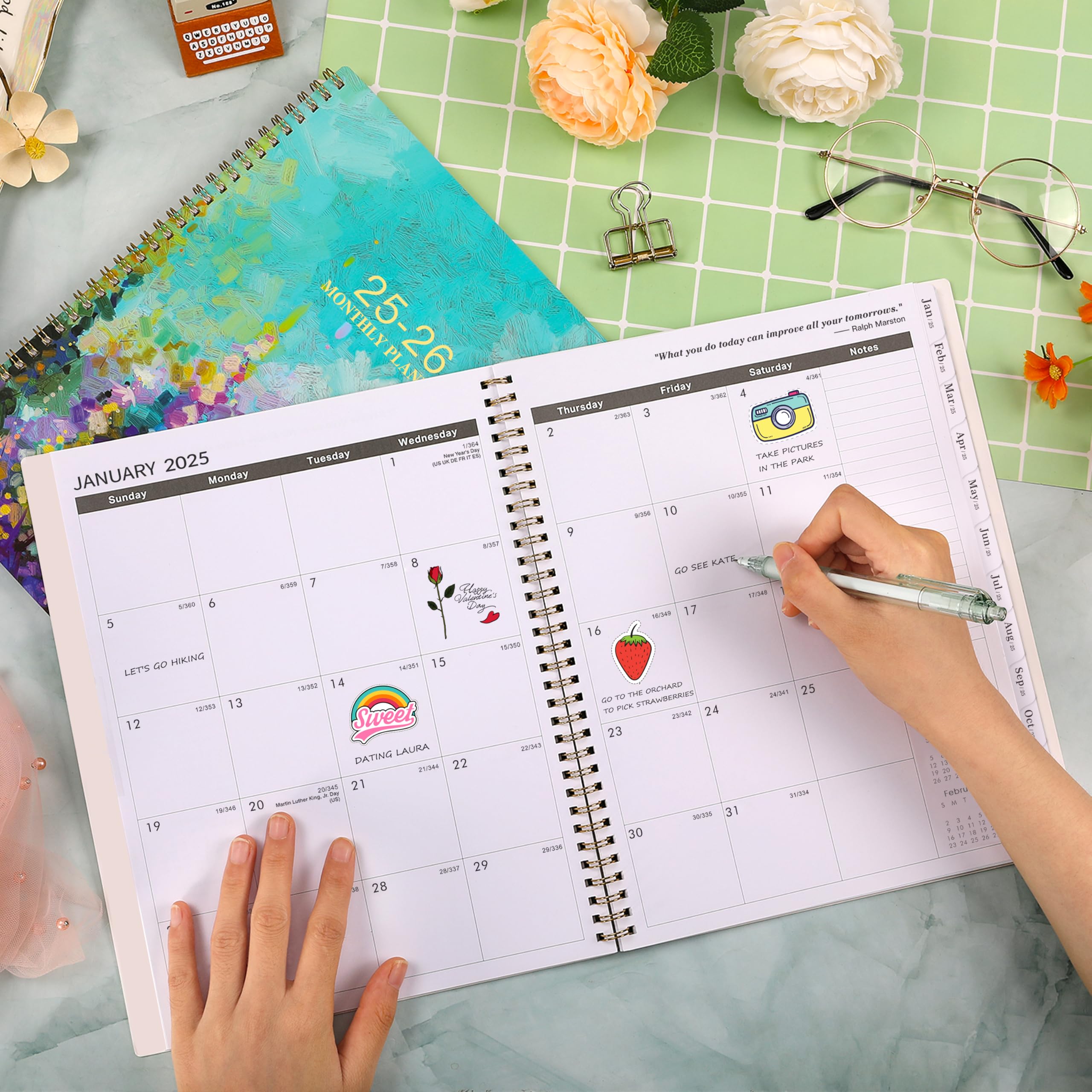 2025-2026 Monthly Planner | 24-Month Calendar Organizer Jan 2025-Dec 2026 | 9