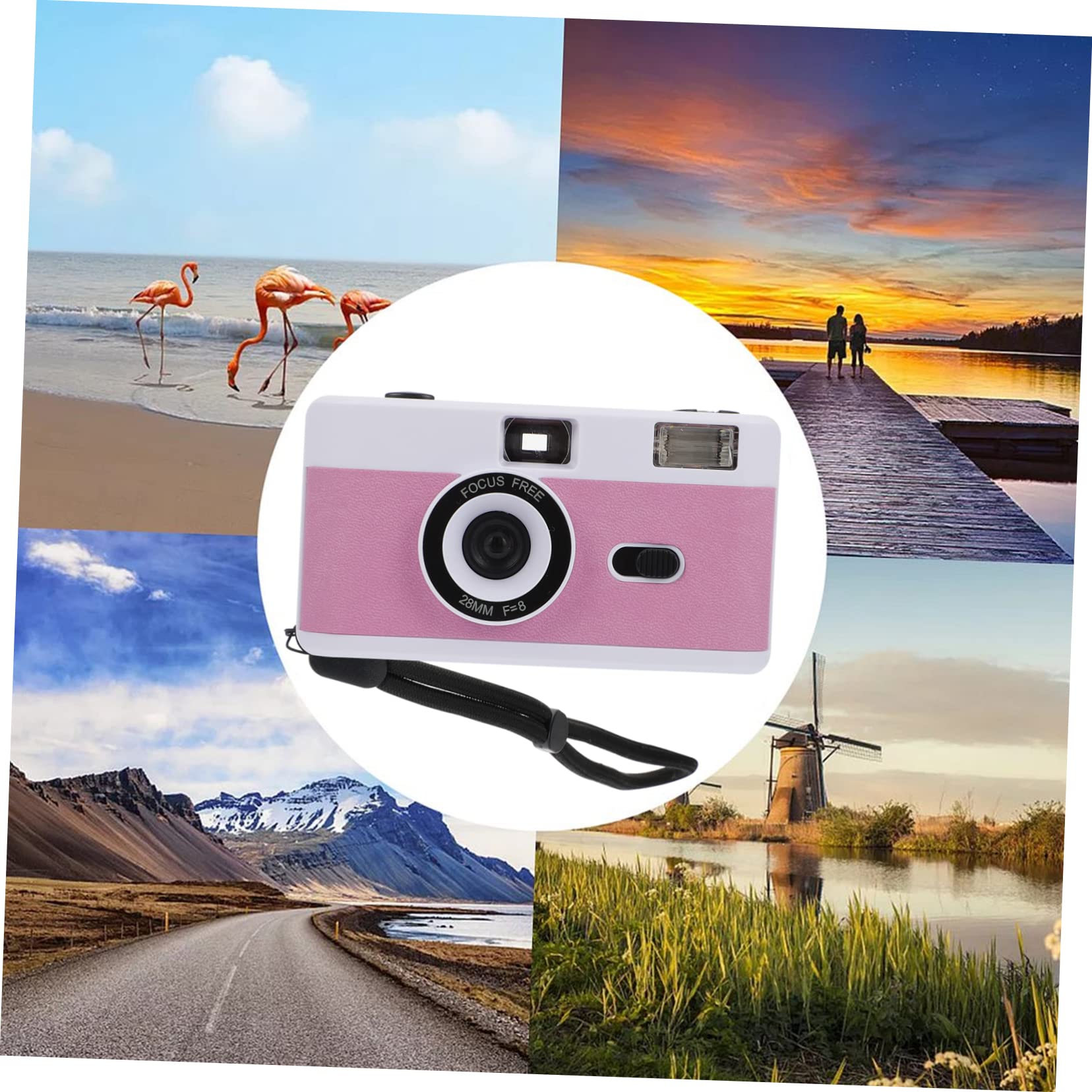 DOITOOL 35mm Film Reusable Vintage Retro Camera - Pink, Purple & White - No Battery Needed - Perfect for Travel, Street Photography & Gifts