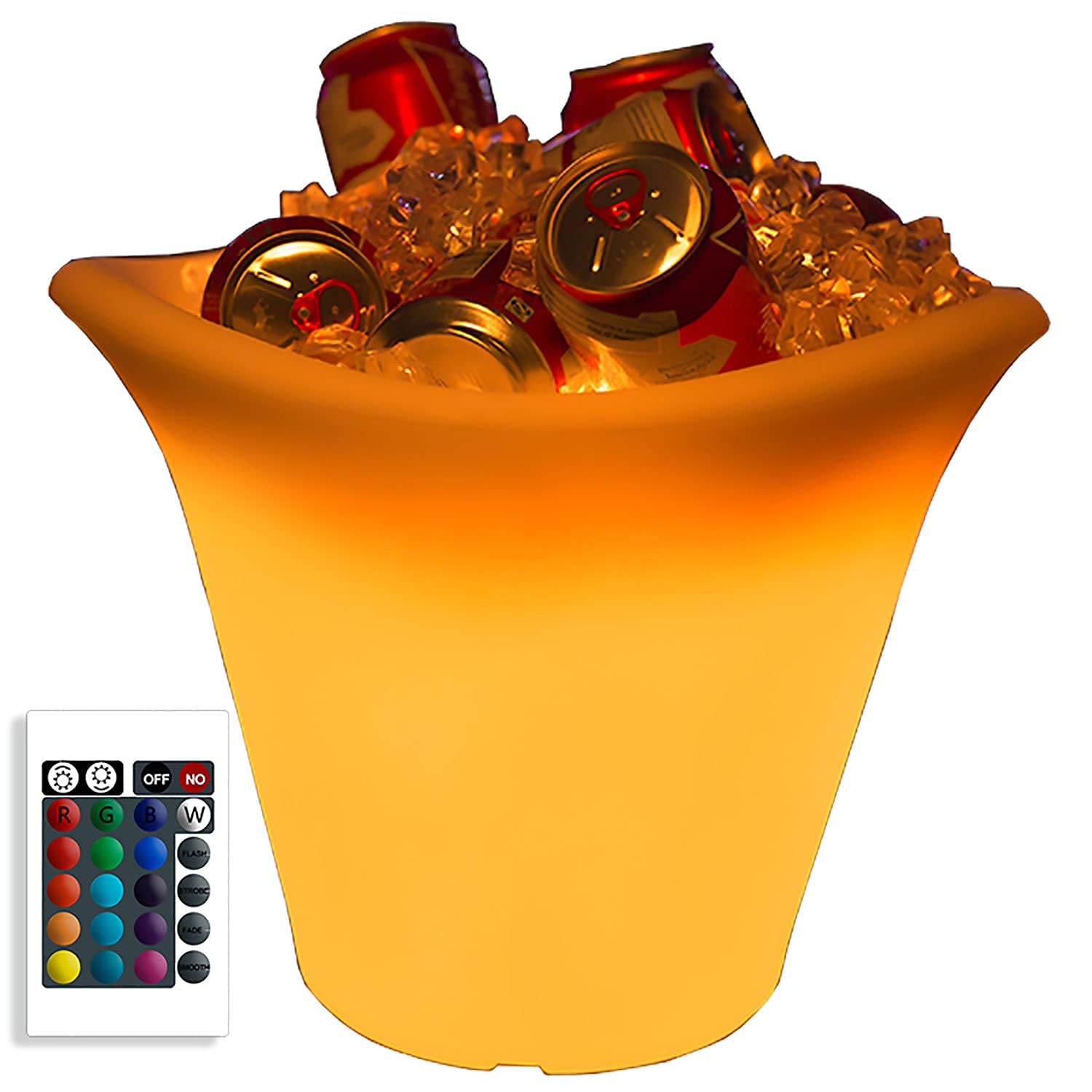 ROSG 5L LED Ice Bucket - Large Capacity Color Changing Wine & Champagne Cooler for Parties, Home Bars, Weddings & Outdoor Events - Waterproof Drink Container with Multi-Color Lighting Effects