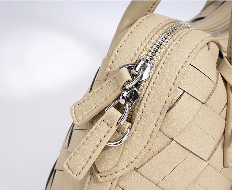 Stylish Woven Convertible Leather Handbag for Women - Crossbody, Shoulder & Tote Bag - Perfect for Work, Travel & Everyday Use