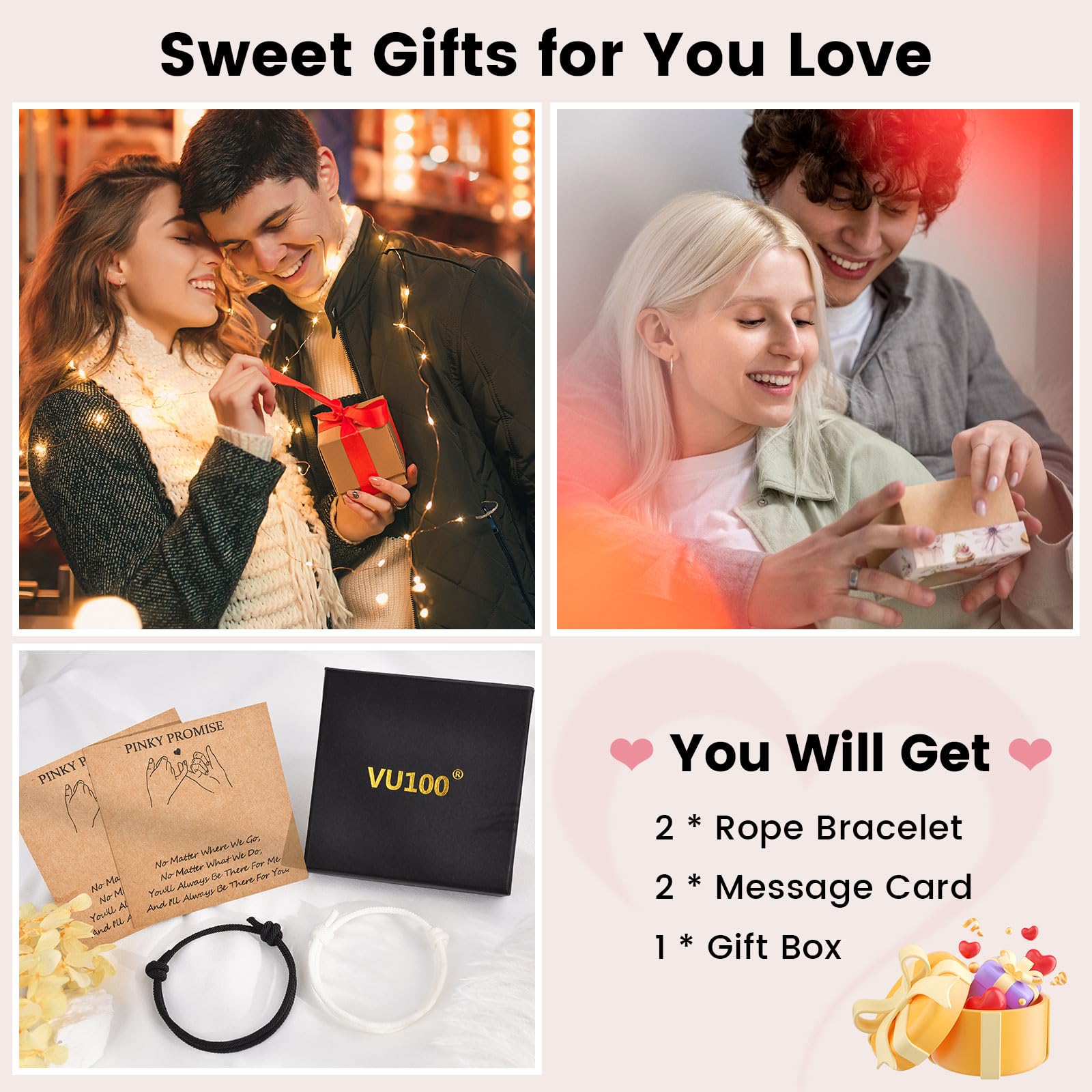 Matching Couples Bracelets - Long Distance Gifts for Him & Her | Valentine's, Anniversary & Birthday