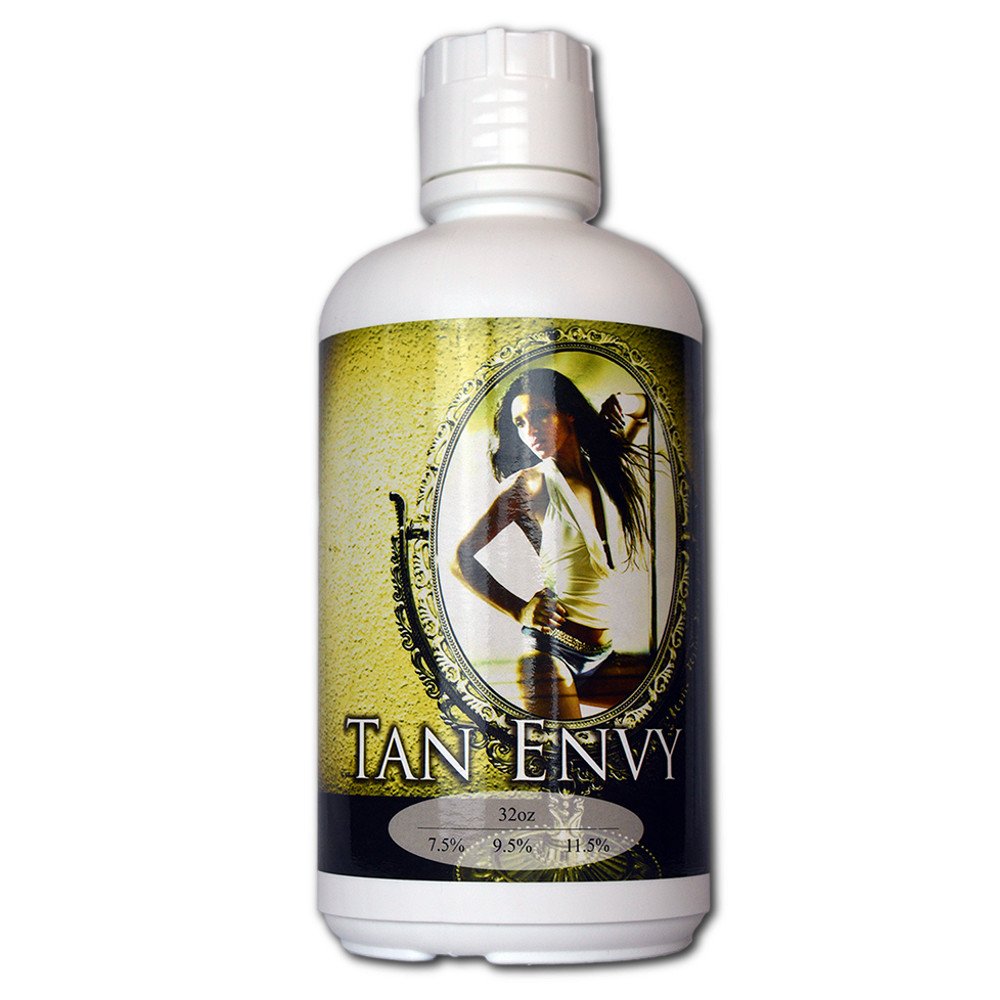Tan Envy European Blend MED 9.5% DHA Sunless Airbrush Spray Tanning Solution 64 oz (2 Quarts) - Professional Salon & At-Home Airbrush Tanning for Natural-Looking Glow