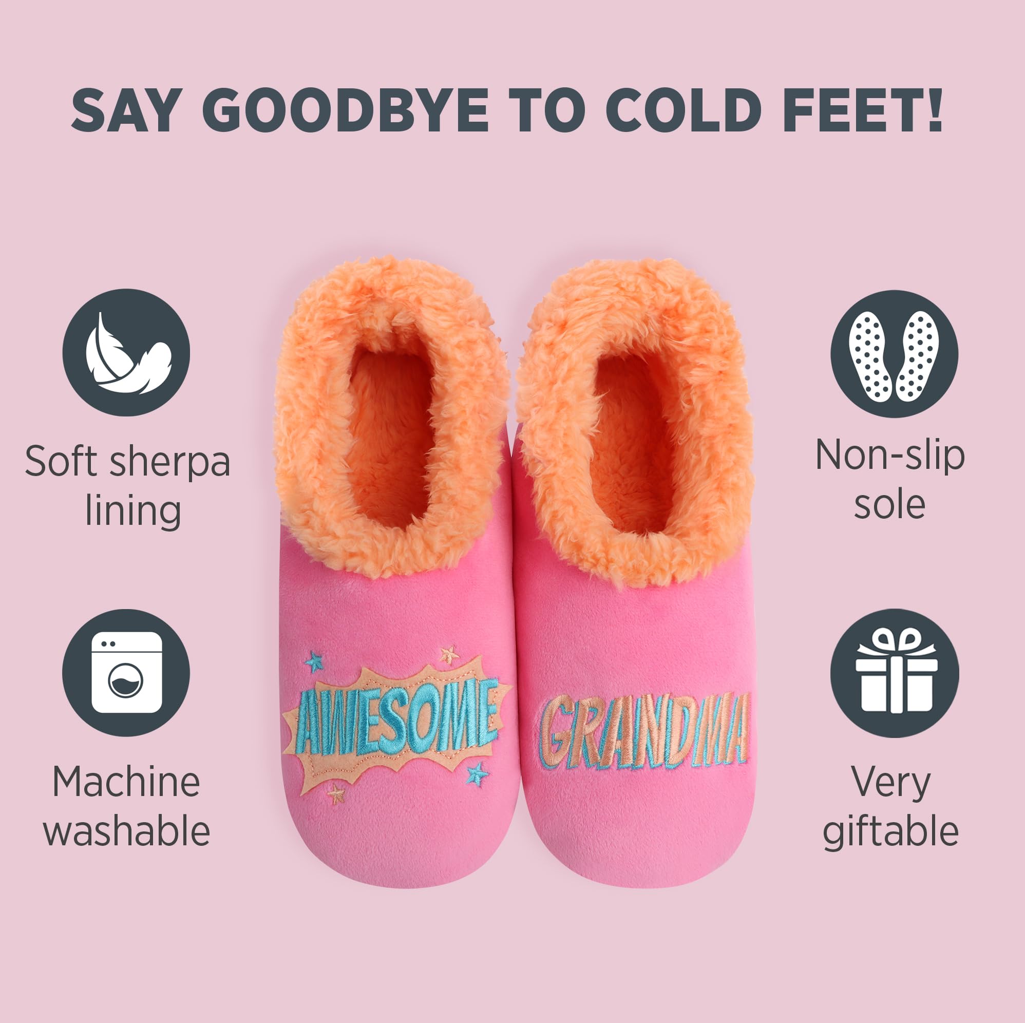 Cozy Snoozies Pairable Slipper Socks for Women - Non-Slip Fuzzy House Slippers with Fun Designs | Perfect for Indoor Relaxation, Lounging & Gift Giving