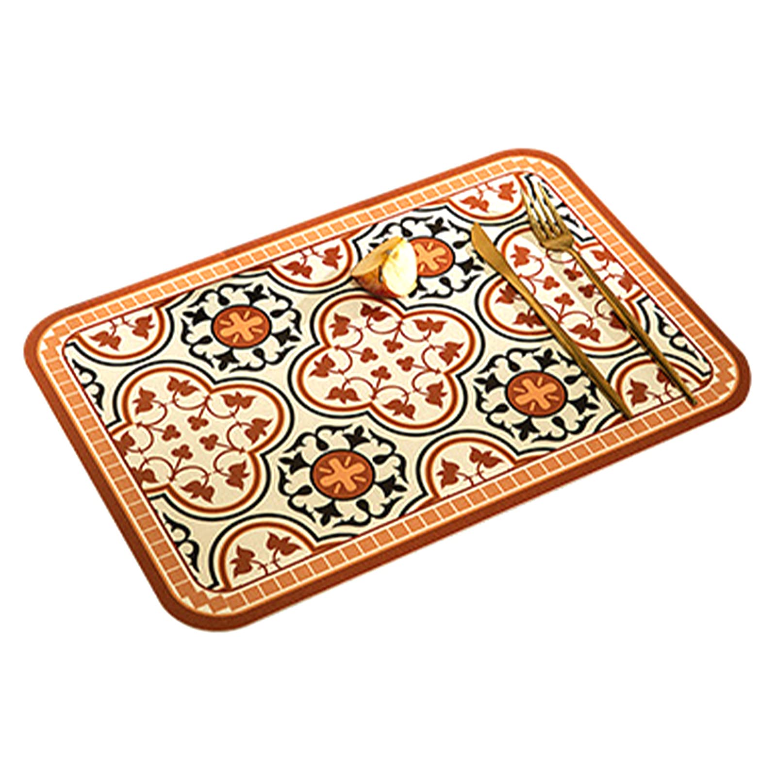 Heat-Resistant Faux Leather Table Placemats and Coasters Set - Blue 40x30cm Waterproof Kitchen Decor for Restaurants, Coffee Shops & Home Dining