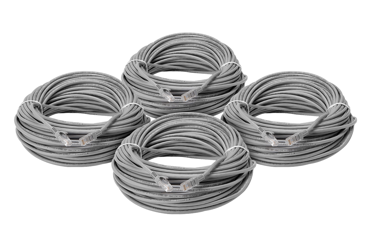 300FT Cat5e Ethernet Extension Cables - 4 Pack Fire Resistant CMR Riser Rated for In-Wall Installation | High-Speed Network Cables for Home Office, Gaming & Smart Home Devices