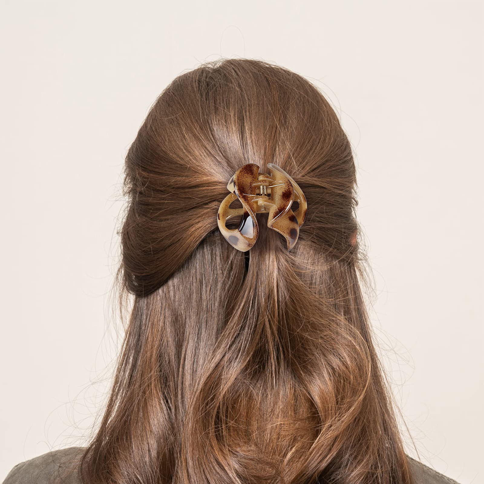 Aaiffey 4 Pack Non-Slip Leopard Print Hair Claw Clips for Women & Girls - Fashion Hair Accessories for Thin Hair, Perfect for Work, School & Everyday Styling