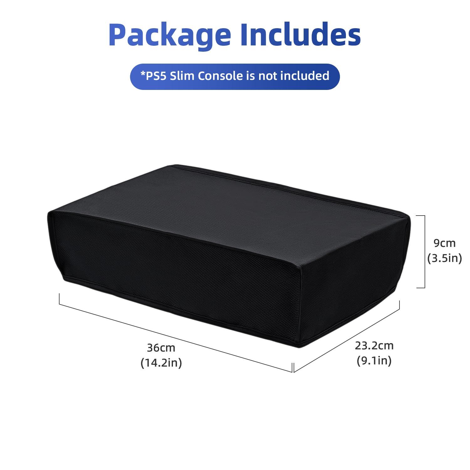 Tolesum Scratch-Resistant & Waterproof PS5 Slim Digital Edition & Disc Console Protective Cover - Horizontal, Black - Perfect for Gaming Setups & Travel Protection