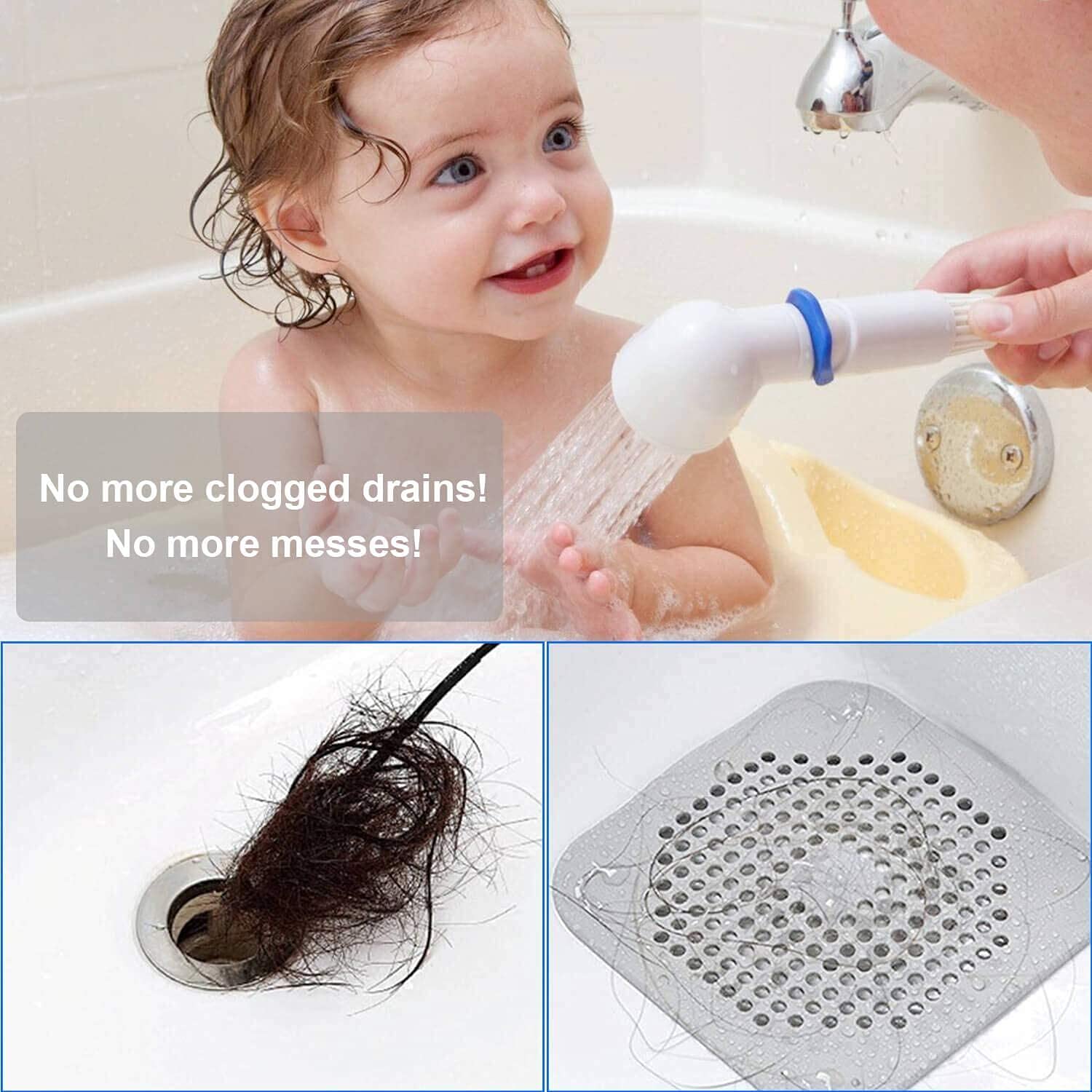 Premium Silicone Hair Catcher for Shower & Sink Drain - Bathtub Drain Cover, Square Drain Stopper for Tub, Kitchen & Bathroom (Coral Red) - Prevent Clogs & Keep Pipes Clean for Hassle-Free Drainage
