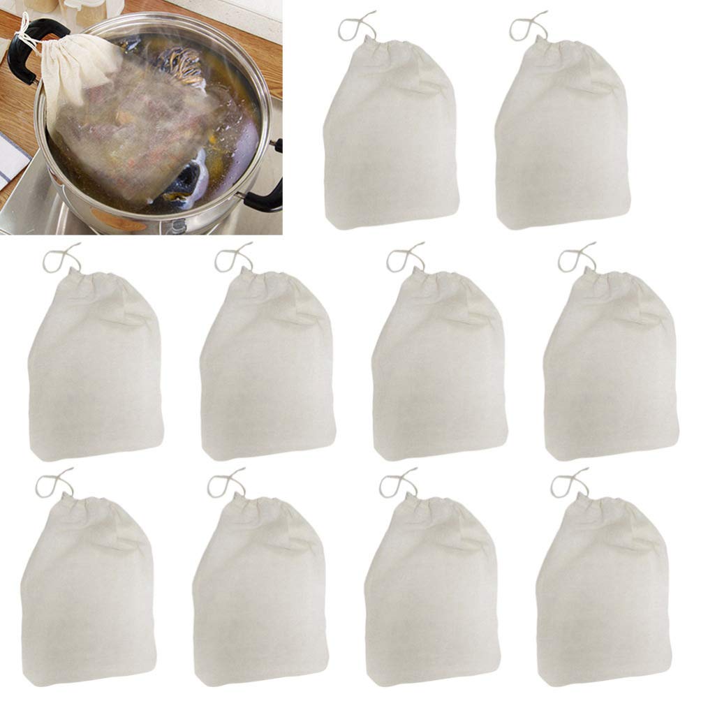 Premium YARDWE 50-Pack Nut Milk Bag - Ultra Strong Cold Brew & Tea Infuser Bags for Almond Milk, Herbal Tea, Coffee Filtering - Reusable Kitchen Supplies for Home Brewing & Cooking
