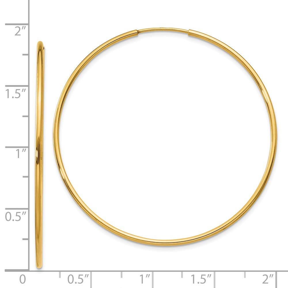 14K Yellow Gold 1.25mm Endless Hoop Earrings for Women - Dainty & Minimalist Everyday Jewelry - Perfect for Work, Date Night & Special Occasions