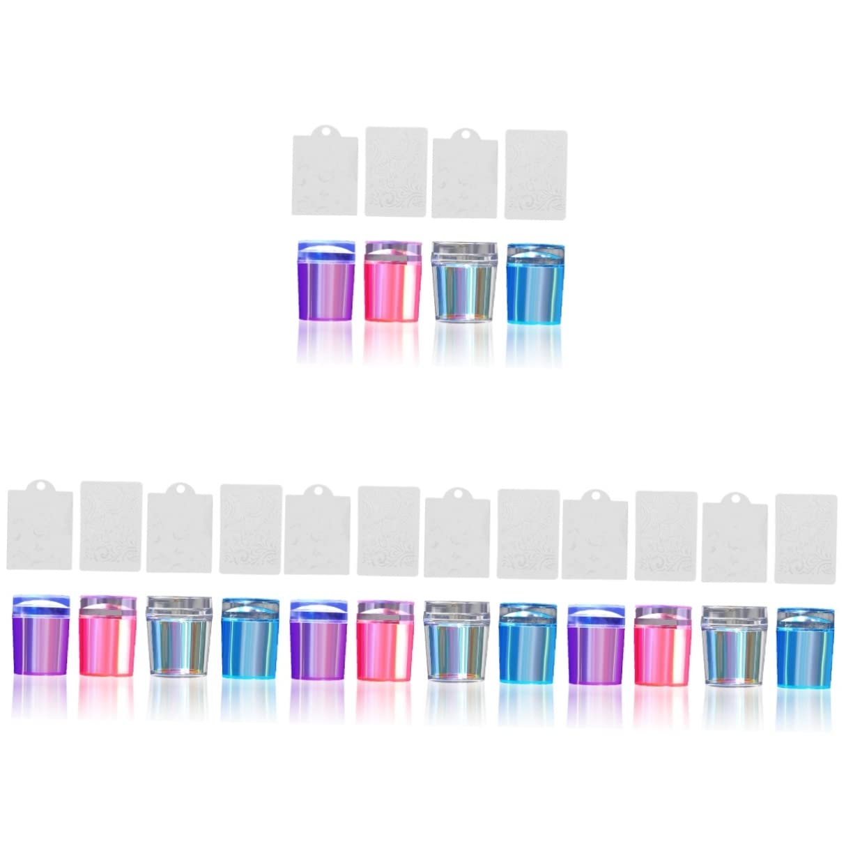FRCOLOR 16 Sets French Nail Stamp Template Kit - DIY Manicure Supplies with Silicone Stampers & Platen Heads for Professional Nail Art - Perfect for Home Salon, Party Nails, and Gift Giving