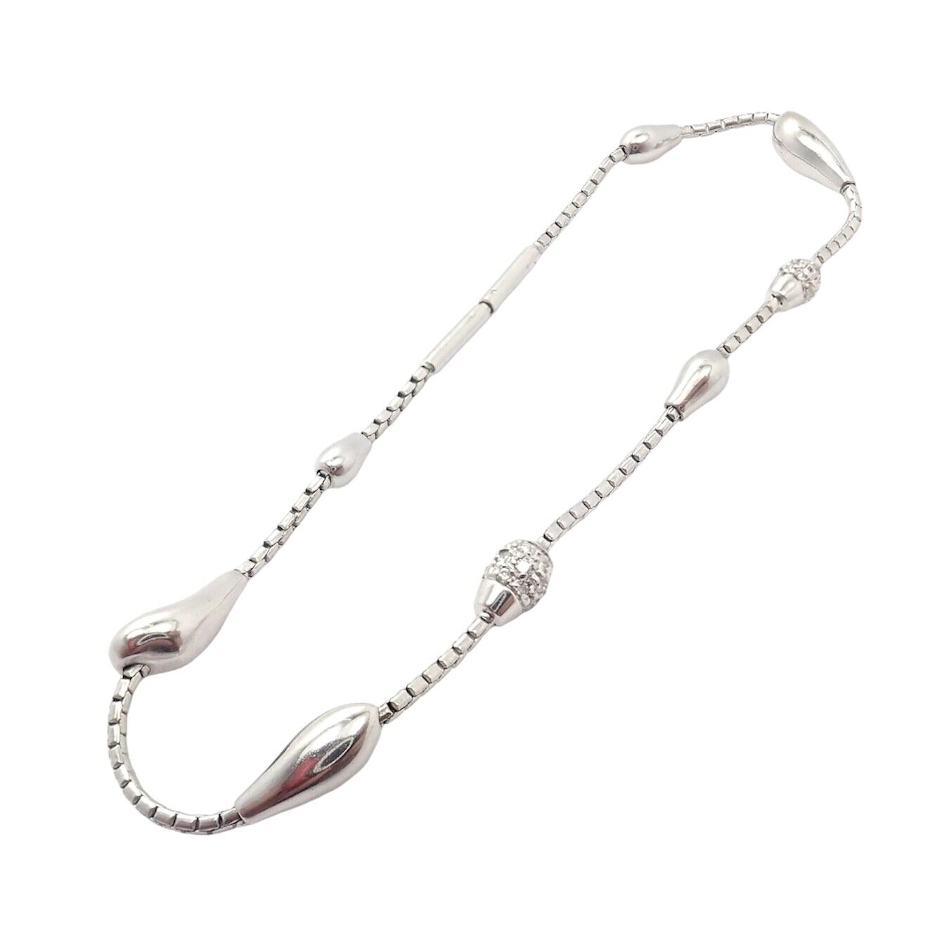 Authentic H. Stern 18k White Gold Diamond Teardrop Bracelet - Luxury Jewelry for Women, Elegant Gift for Anniversary & Special Occasions