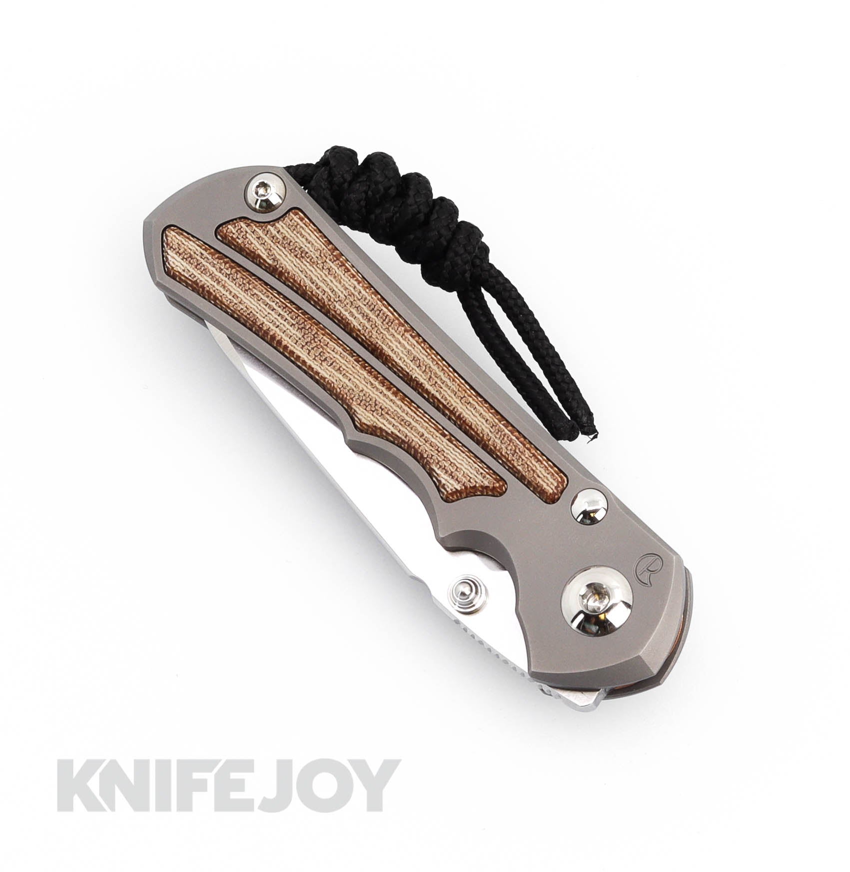 Chris Reeve Small Inkosi Left Handed Folding Knife - Plain Insingo Magnacut Blade, Natural Canvas Micarta Inlay & Glass Blasted Titanium Handles | EDC, Outdoor Survival, Camping & Tactical Use