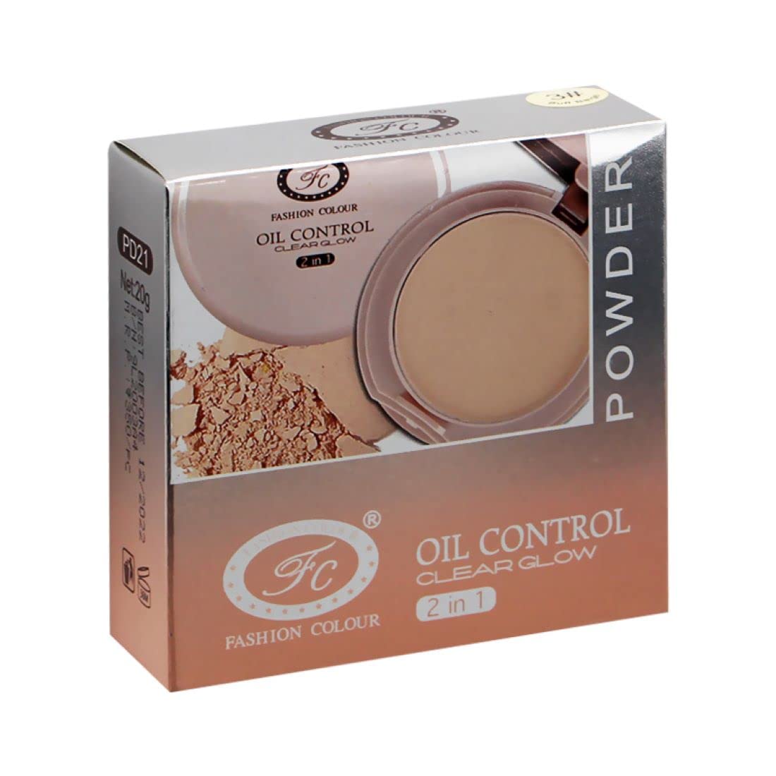Oil Control 2-in-1 Compact Powder with Mirror & Puff - Matte Finish, Long Lasting | 4 Shades for All Skin Tones | Perfect for Oily Skin & Touch-Ups On-The-Go | Great for Work, Date Night & Summer Activities