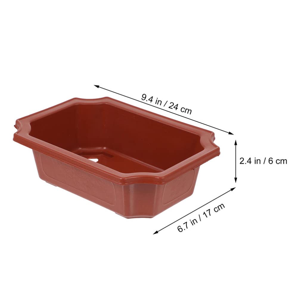 ERINGOGO 6-Piece Bonsai Planter Set - 9 Inch Plastic Training Pots with Drainage Holes, Deep Rectangular Flower Pots for Bonsai, Nursery, Garden & Balcony Plants | Perfect for Indoor Gardening, Home Decor & Gift Ideas