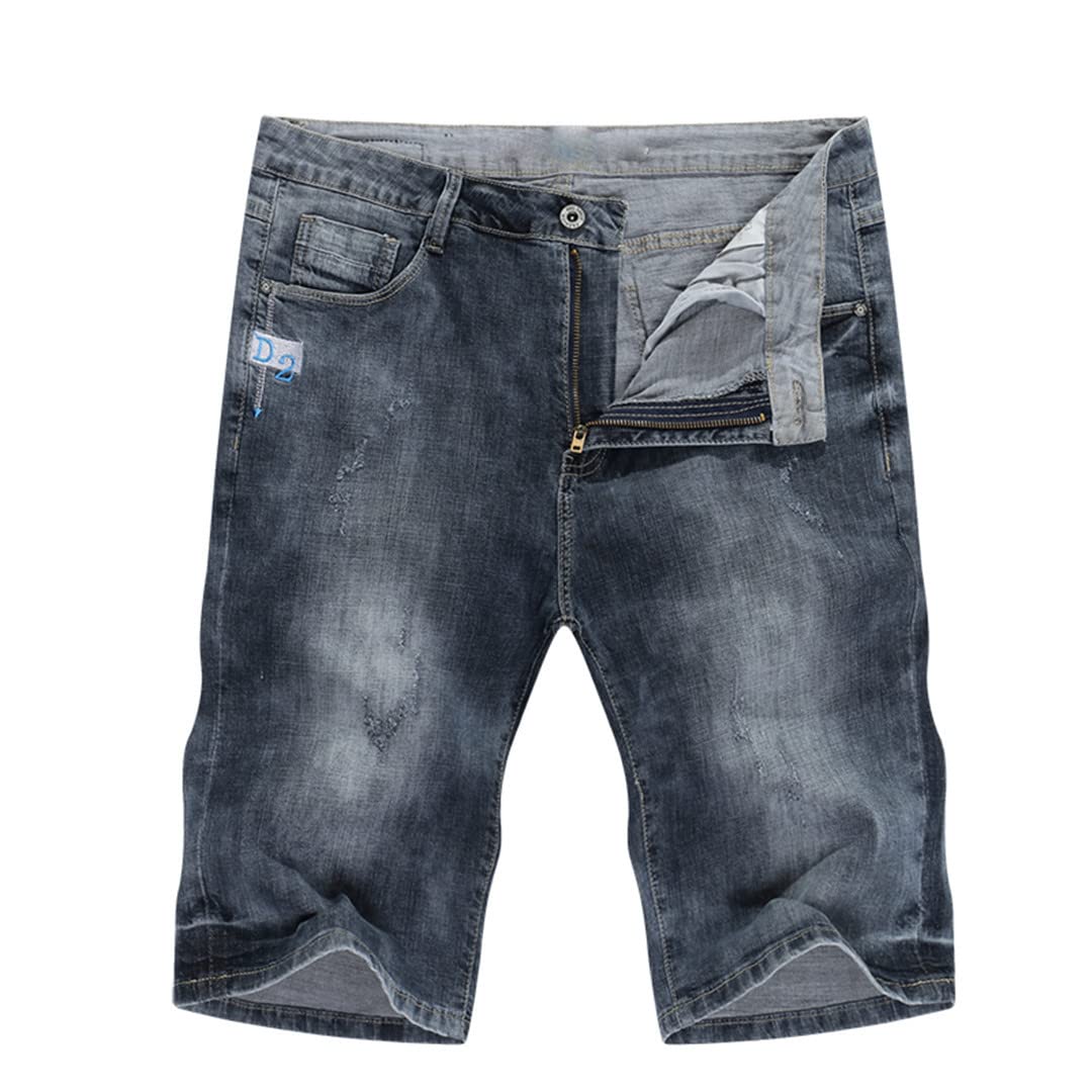 Men's Slim Fit Stretch Denim Shorts - Retro Summer Jeans Shorts for Casual Wear & Outdoor Activities