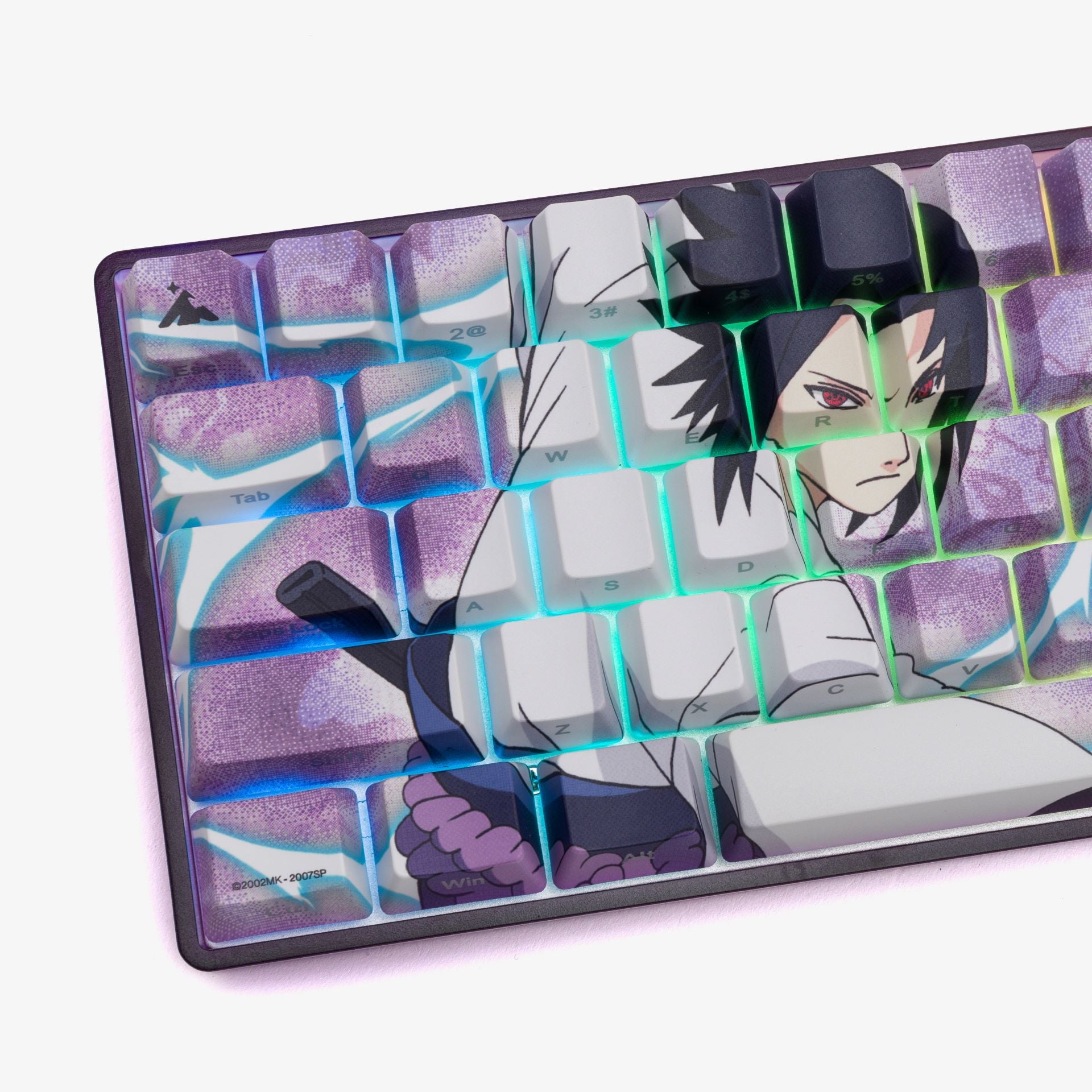Naruto x HG 68 Keycaps Set - Sasuke Uchiha Anime Mechanical Keyboard Keycaps for Gamers & Typists - Perfect for Gaming, Coding & Office Work