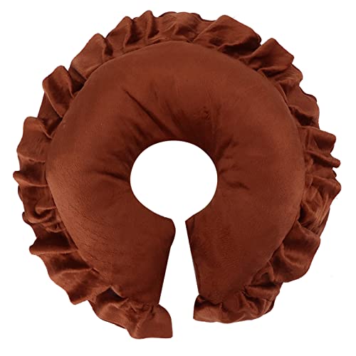 Universal U-Shape Massage Bed Pillow - Detachable Headrest for Spa & Salon (Coffee)