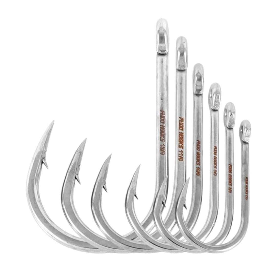 Fudo Fishing Super Ocean Hays Aida Ringed Eye Hooks - 2 Pack | Saltwater & Freshwater Fishing Hooks for Bass, Trout & Saltwater Game Fish | Perfect for Deep Sea Fishing & Shore Angling