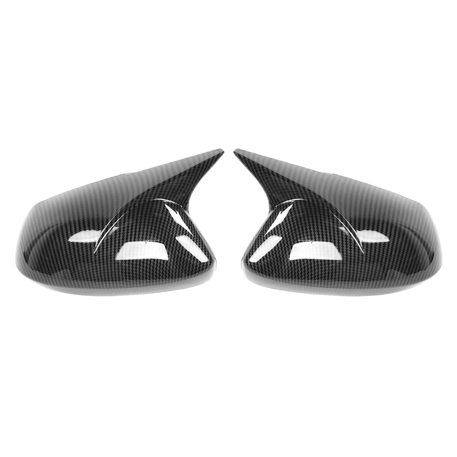 Aramox Pair of Door Mirror Covers - Side Mirror Protector Cap with Horn Style Design, Carbon Fiber Look, Fits Toyota Corolla Sedan & Hatchback | Enhance Style & Protection for Daily Driving & Car Shows