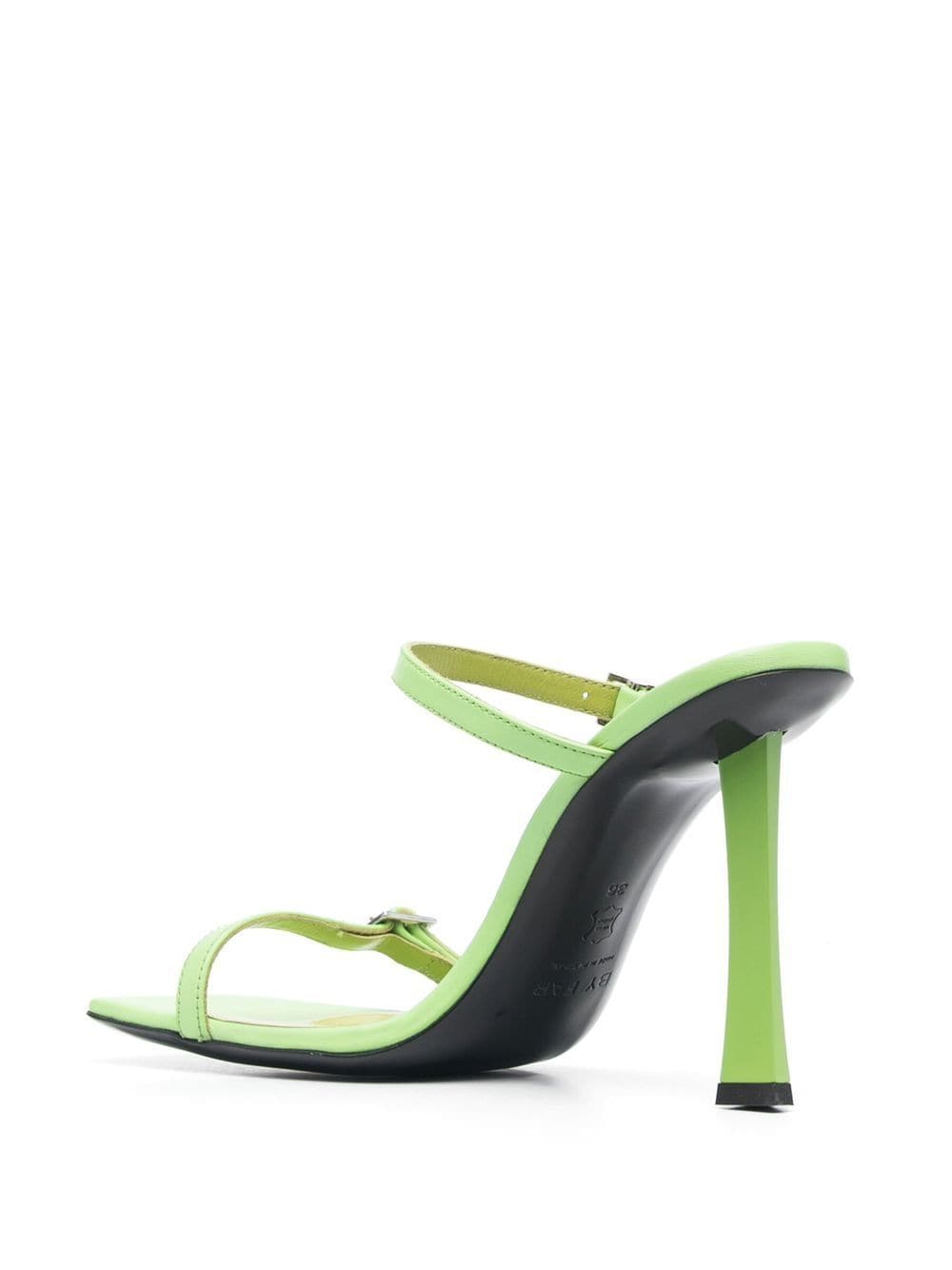 BY FAR PRE Sandals for Women - Green Leather Strappy Sandals | Comfortable Summer Shoes for Beach, Vacation & Casual Outings