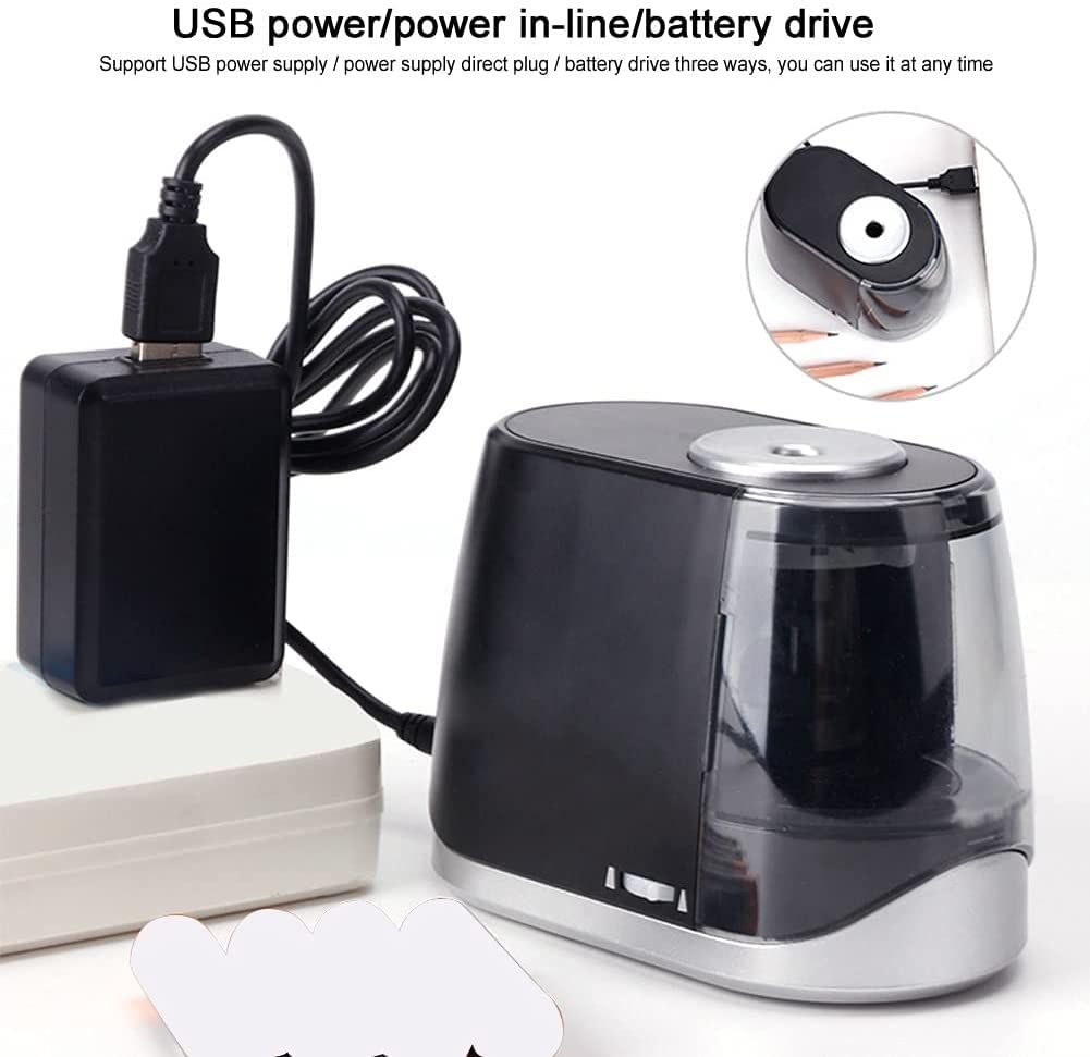 Electric Pencil Sharpener with Auto Stop & 3 Adjustable Gears - Blue | Perfect for School, Office, Home & Art Studio Use | Battery Powered Pencil Sharpener for Kids & Adults