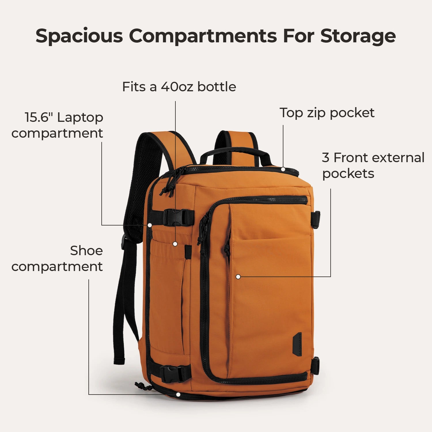 Blast Travel Backpack - Lightweight Waterproof Carry-On Backpack for Men & Women - Perfect for Airplane, Hiking, Camping & Daily Commute