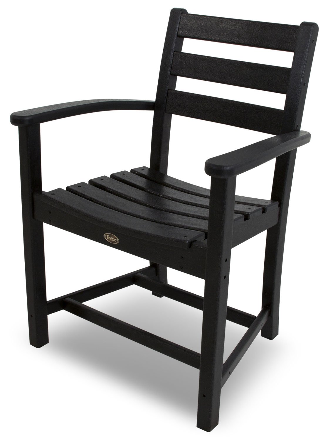 Trex Outdoor Furniture Monterey Bay Dining Arm Chair - Charcoal Black - Weather-Resistant Patio Dining Chair for Backyard, Poolside, and Garden Use