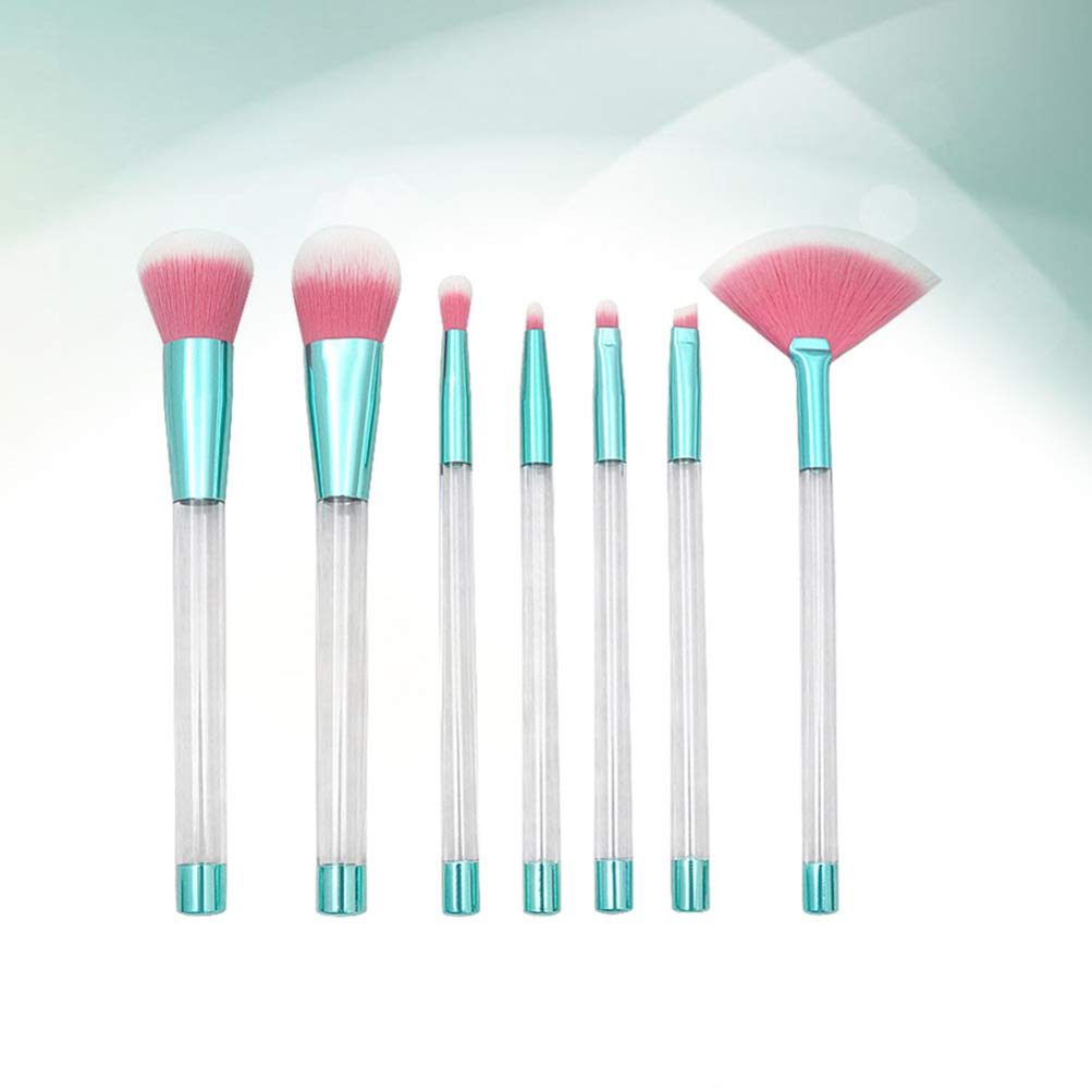 7-Piece Glitter Makeup Brush Set - DIY Quicksand Handle Foundation, Powder, Concealer & Blush Brushes with Empty Sand Handle - Perfect for Professional Makeup Artists & DIY Beauty Enthusiasts