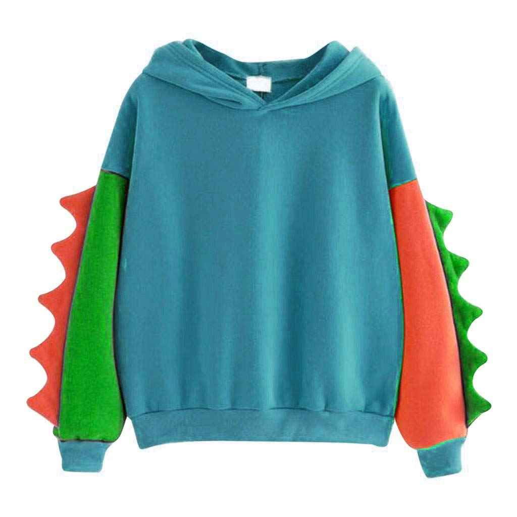 Trendy Women's Casual Loose Long Sleeve Hoodie - Cute Dinosaur Print Sweatshirt for Spring & Autumn | Cozy Lounge Wear, Street Style Outfit, Casual Everyday Fashion