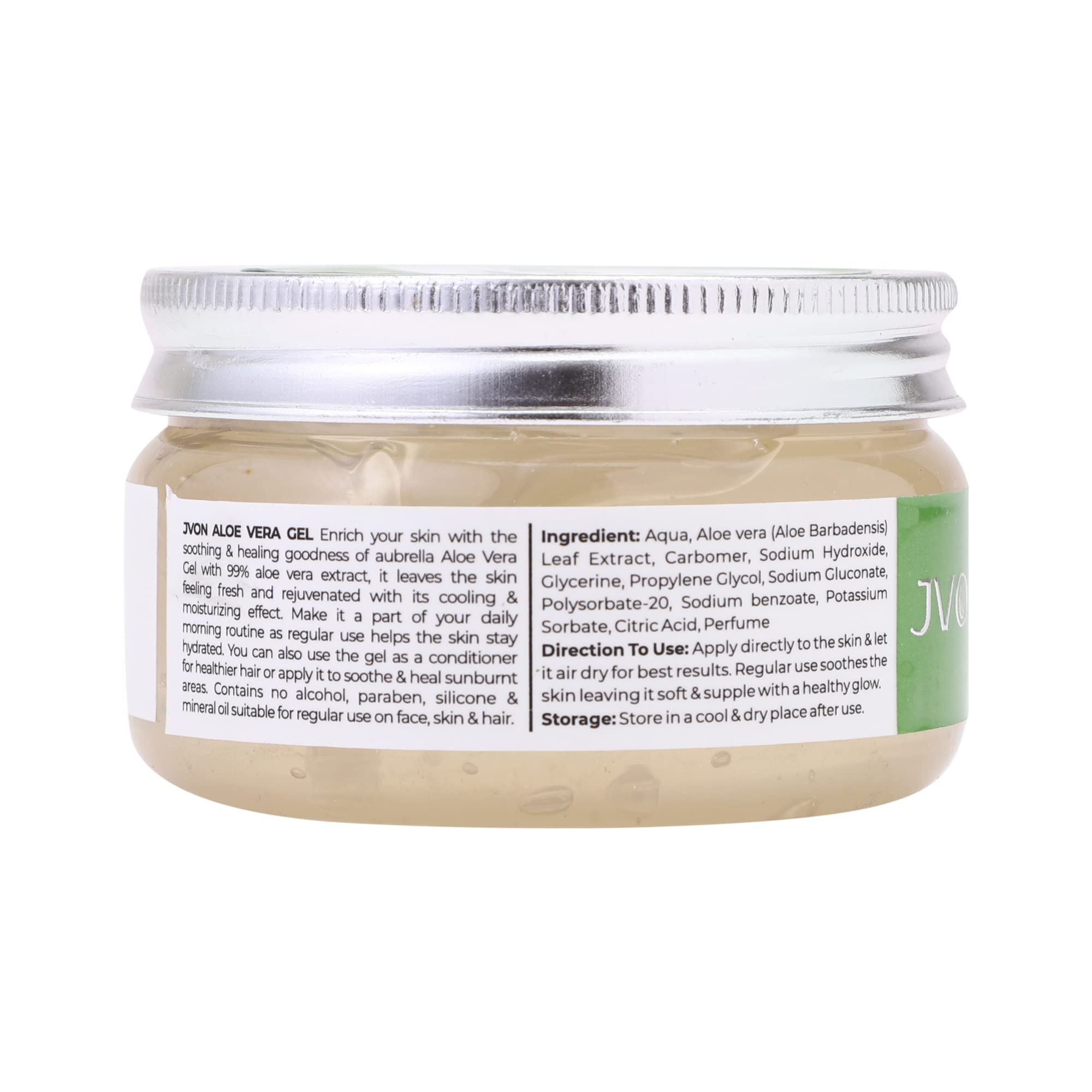 JVON Pure Aloe Vera Gel for Face - 150g | Natural Skin Care for Healthy, Glowing & Nourished Skin | Hydrating Moisturizer for Sunburn, Acne & Dry Skin Relief | Perfect for Daily Face & Body Use