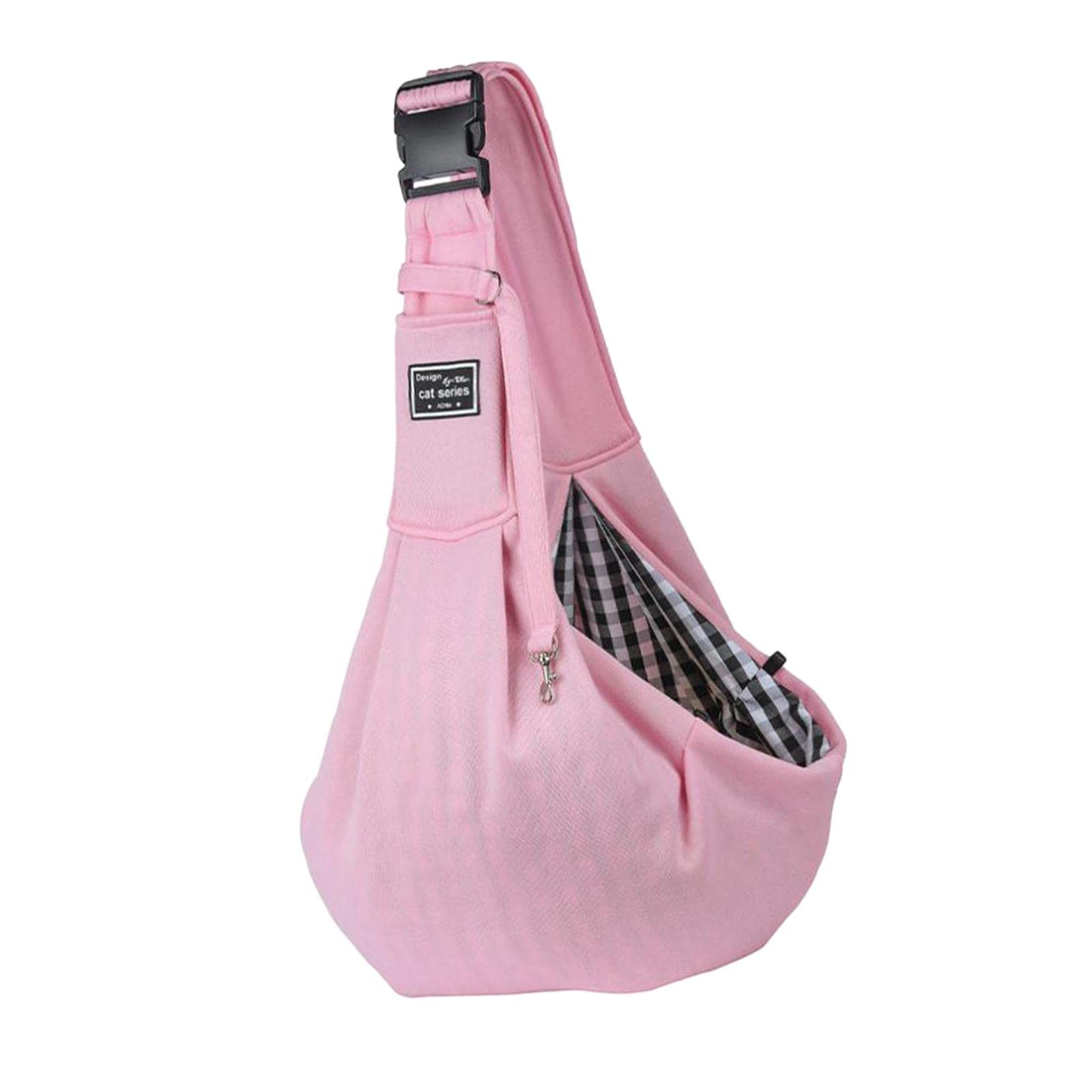 Fenteer Adjustable Hands-Free Pet Sling Carrier for Small Medium Large Dogs & Cats - Portable Collapsible Shoulder Bag for Hiking, Travel, Outdoor Adventures - Pink