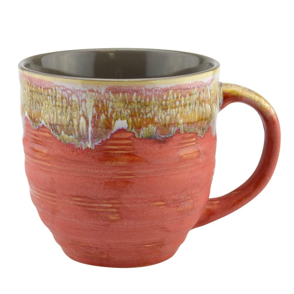 20oz Large Ceramic Coffee Mug with Unique Glazed Design - Perfect for Coffee, Tea & Hot Drinks - Ideal Gift for Coffee & Tea Lovers (Rose, 2-Pack) - Great for Office, Home Use & Gifts