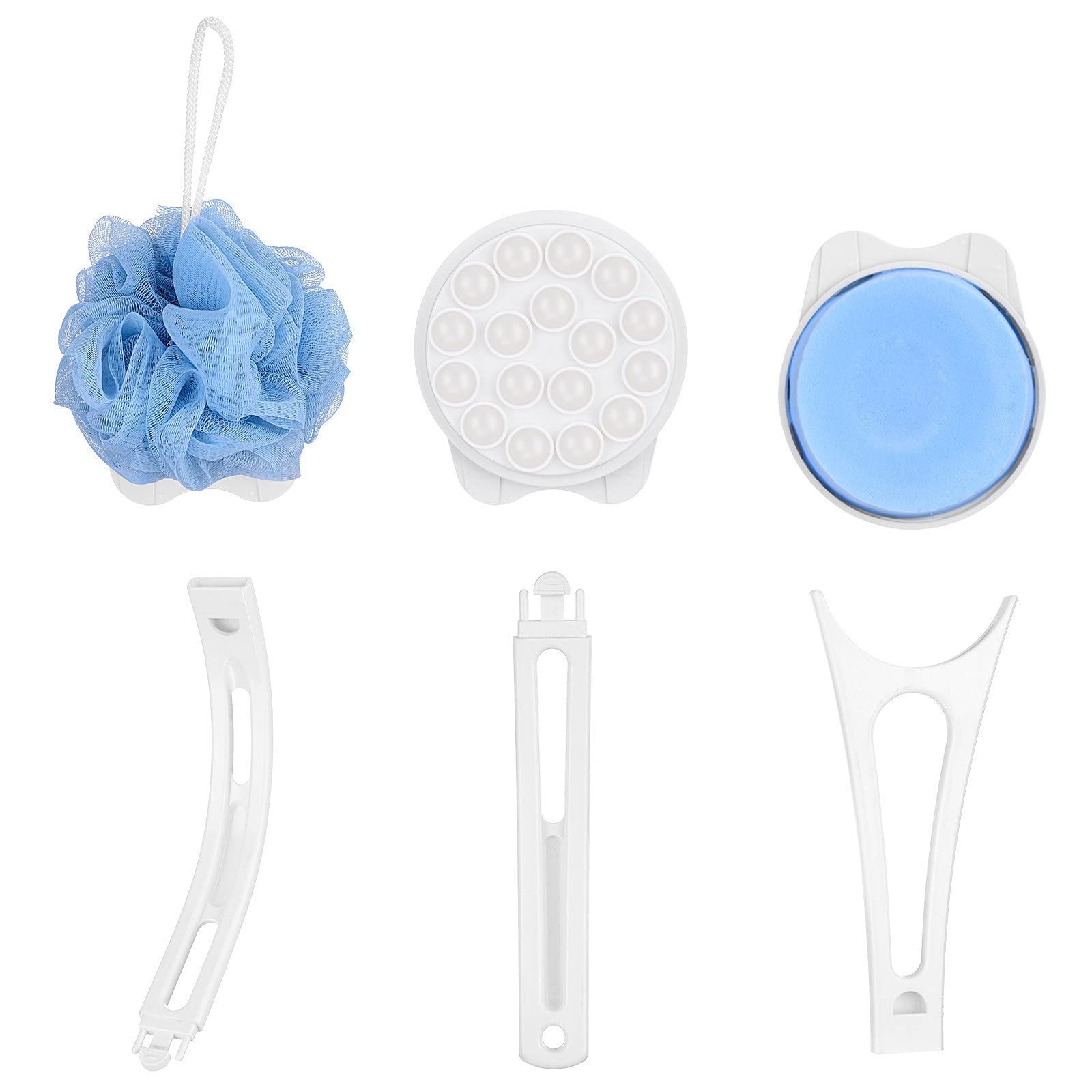 Long Handle Back Scrubber Brush for Shower - 3 in 1 Exfoliating Body Brush with Bristles & Sponge Massager - Perfect for Deep Cleaning, Dead Skin Removal & Relaxing Massage - Ideal Bathroom Accessory for Elderly & Hard-to-Reach Areas