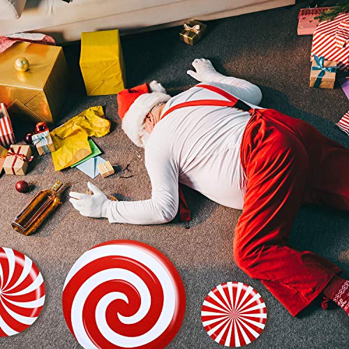 Outus 33-Piece Peppermint Floor & Wall Decals - Christmas Window Stickers for Holiday Decor, Candy-Themed Party Supplies (Style 2) - Perfect for Home, Office & Classroom Xmas Decorations