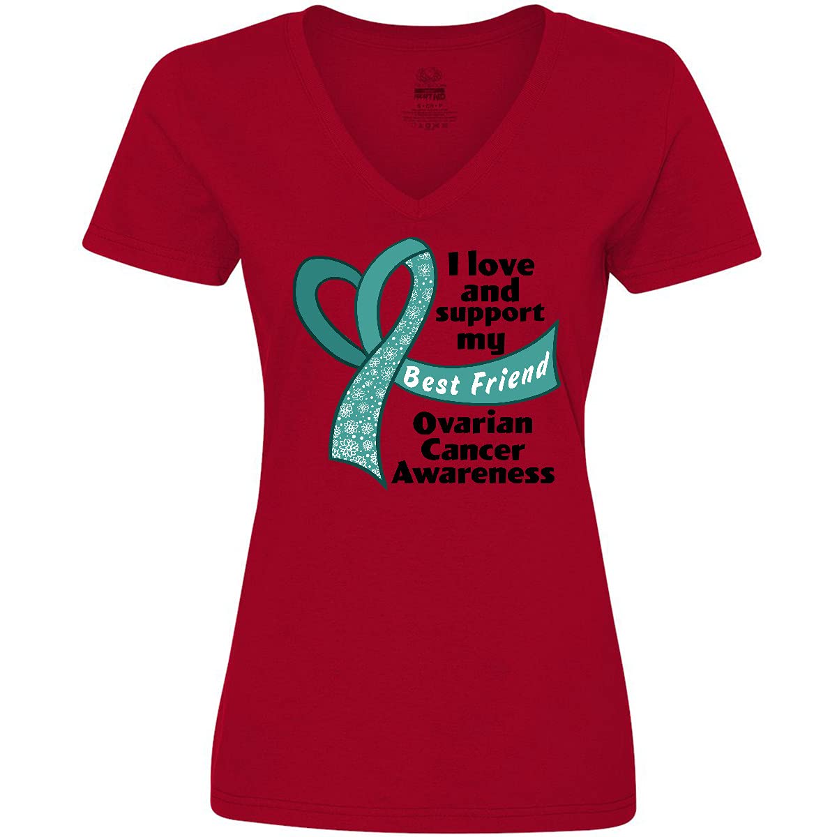 I Love and Support My Best Friend Teal Women's V-Neck T-Shirt - Perfect for Casual Outings, Gifts, and Everyday Wear