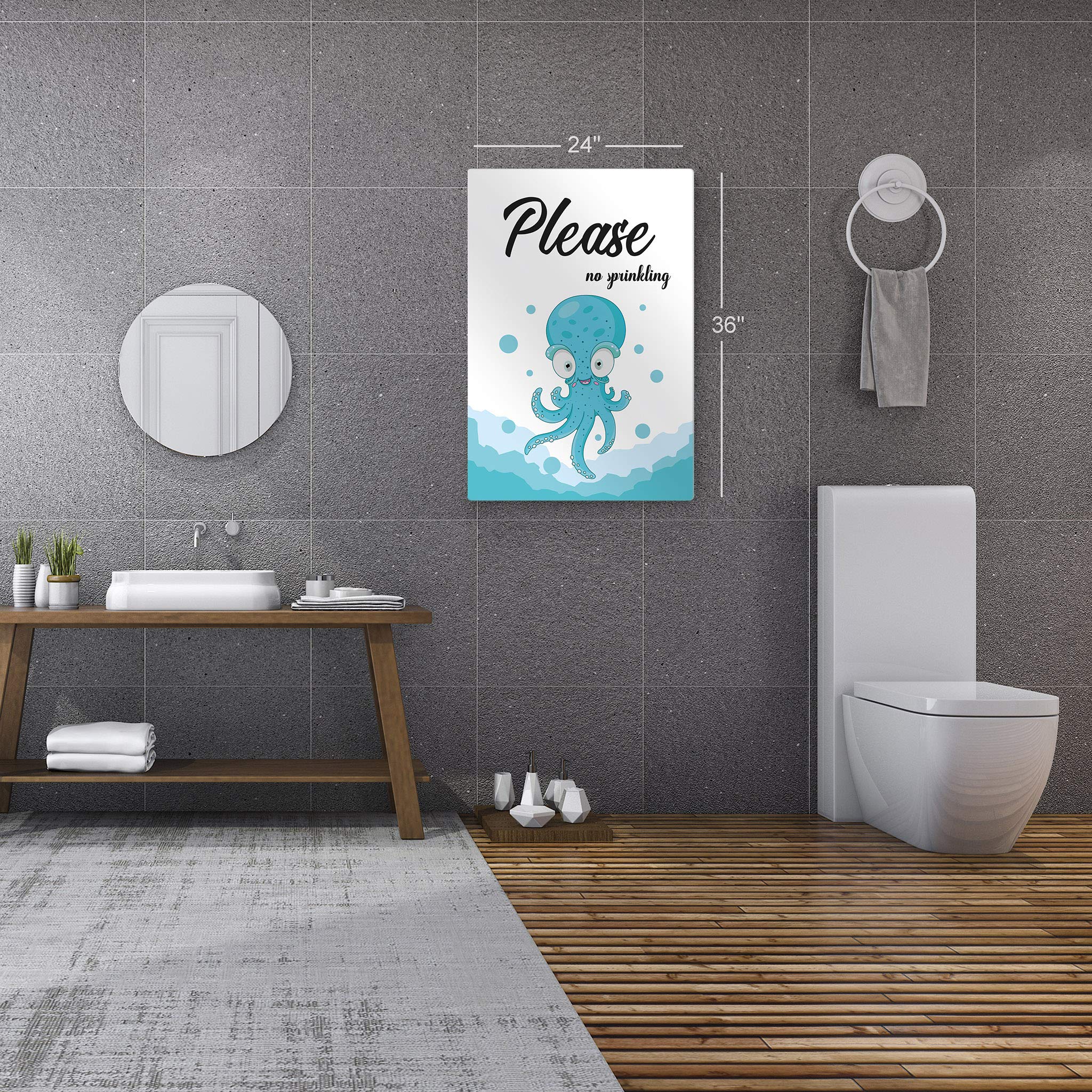 Funny Kids Bathroom Sign - 'Please No Sprinkles' Quote Metal Print Wall Art | Bathroom Decor, Home Decoration | Ready to Hang 40x30 | Made in USA | Perfect for Kids' Bathrooms, Playrooms & Humorous Home Decor
