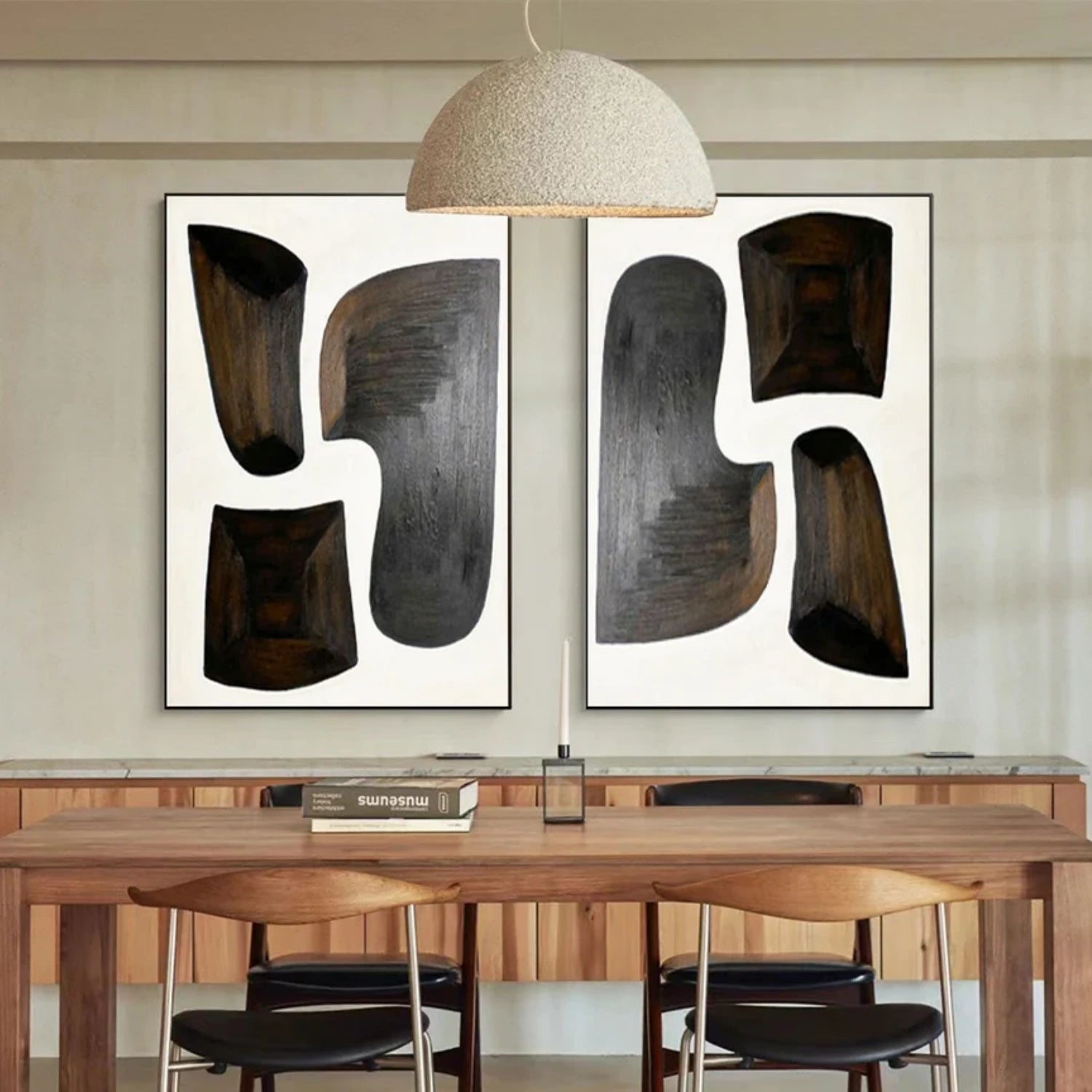 Abstract Painting Set of 2 Modern Wall Art - #AB 404 - Perfect for Living Room, Bedroom & Office Decor