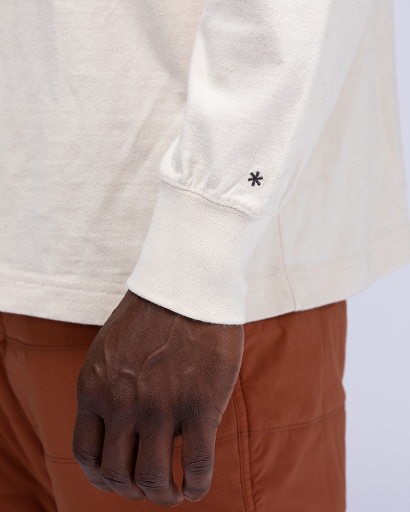 Eco-Friendly Recycled Cotton Mock Neck Long Sleeve T-Shirt for Men & Women - Sustainable Casual Wear for Everyday Comfort