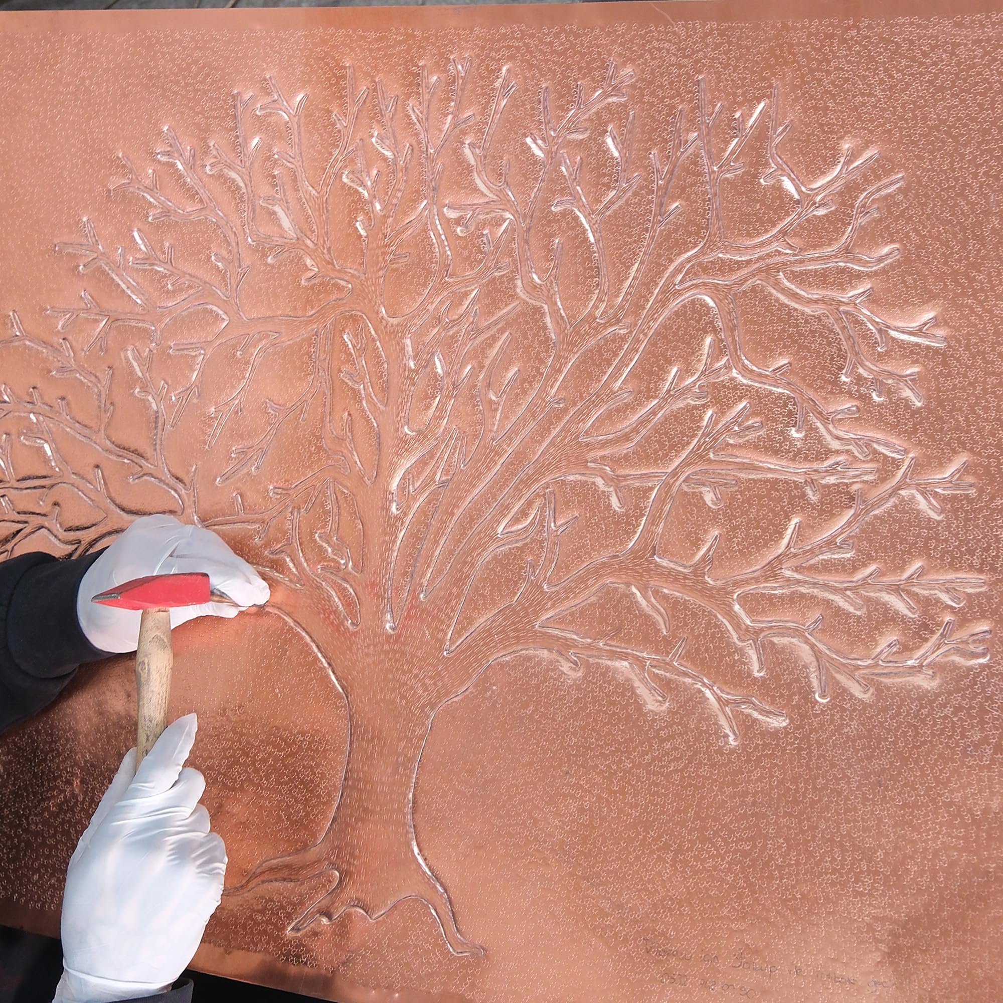 Handmade Copper Kitchen Backsplash Tiles - Tree of Life Design, Customizable Copper Splashback Panel for Indoor & Outdoor Wall Decor (Blue) | Perfect for Modern Kitchens, Bathrooms & Outdoor Living Spaces