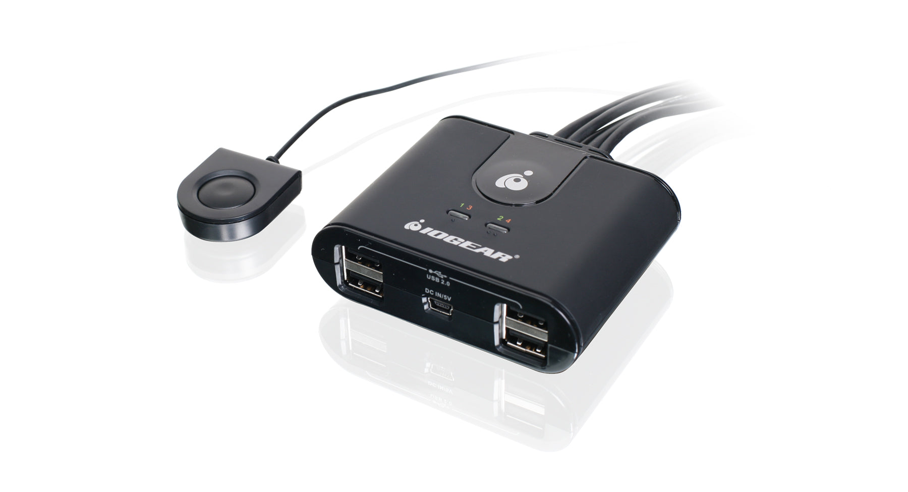4-Port USB 2.0 Peripheral Sharing Switch for PC & Laptop - Share Keyboard, Mouse, Printer Among 4 Computers | Ideal for Home Office & Multi-Device Workstations