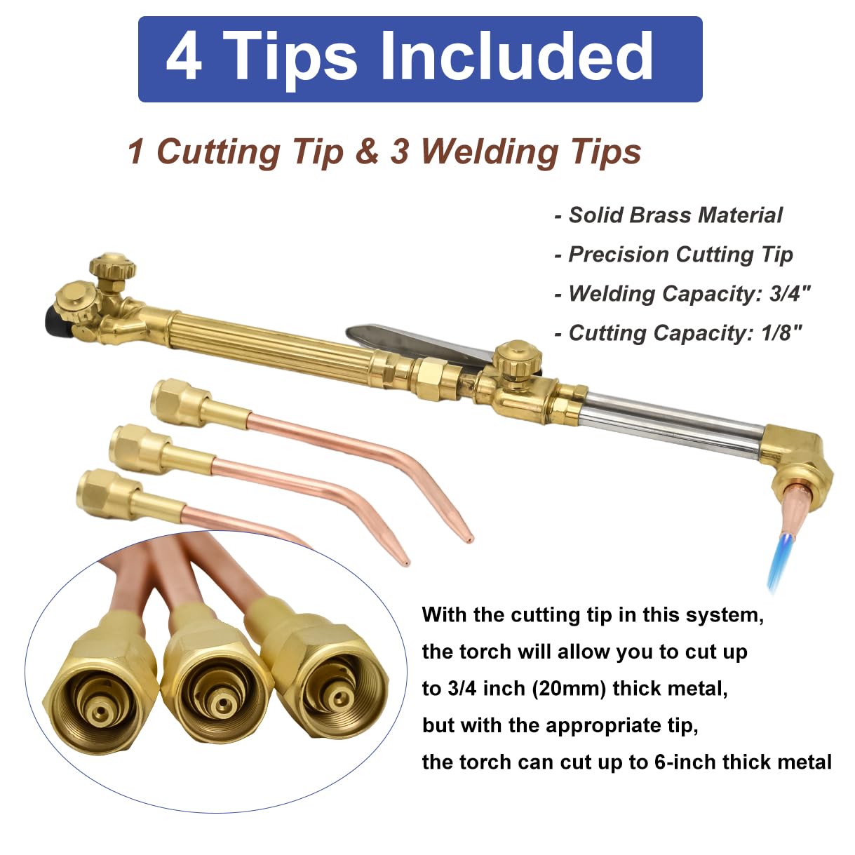 Oxy Acetylene Torch Kit - Medium Duty Gas Cutting & Welding Kit with Nozzle, Regulator & Hose - Perfect for Metal Fabrication, Auto Repair & DIY Projects