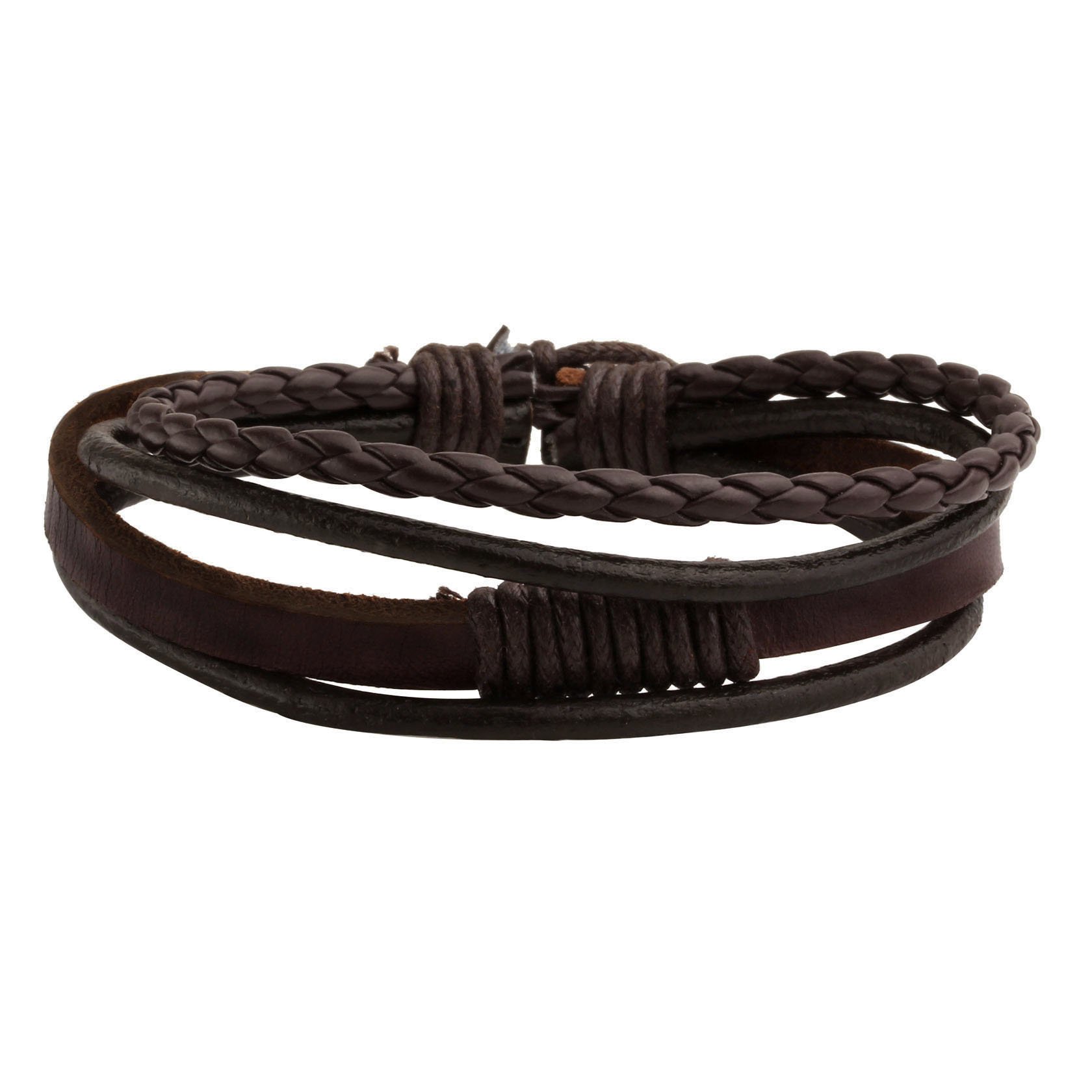 Eigso 8Pcs Braided Leather Bracelets Set for Men & Women - Adjustable Hemp Cord Wrap Bracelets - Perfect for Casual Wear, Gifts & Boho Fashion Accessories