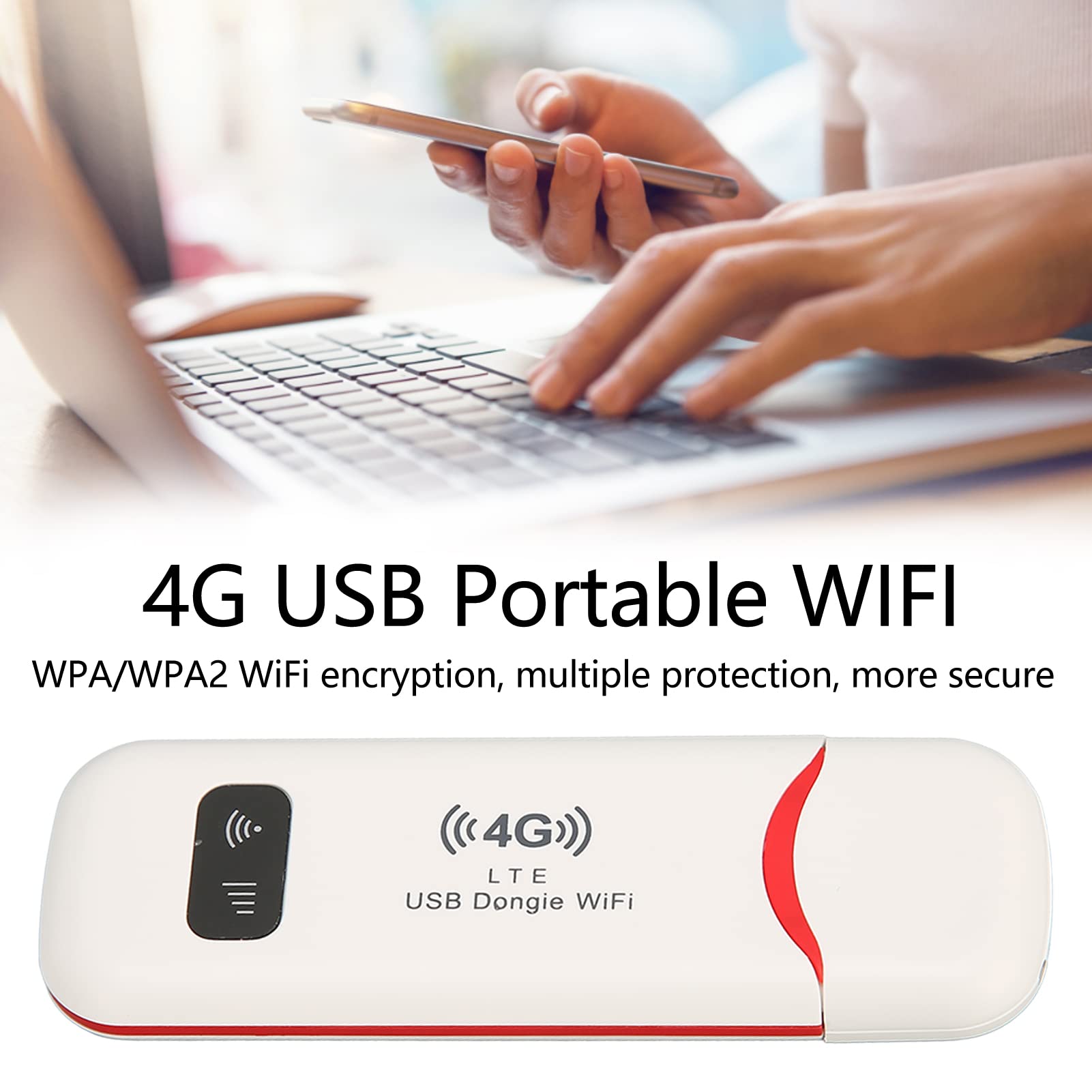 4G LTE USB Portable Router - High-Speed Mobile Hotspot for Travel, Home & Outdoor Use | Supports 10 Devices with WPA/WPA2 Encryption | Perfect for Remote Work, Camping & Emergency Connectivity